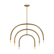 Hadden 36" 6-Light Large Chandelier, Satin Brass Finish - Bees Lighting