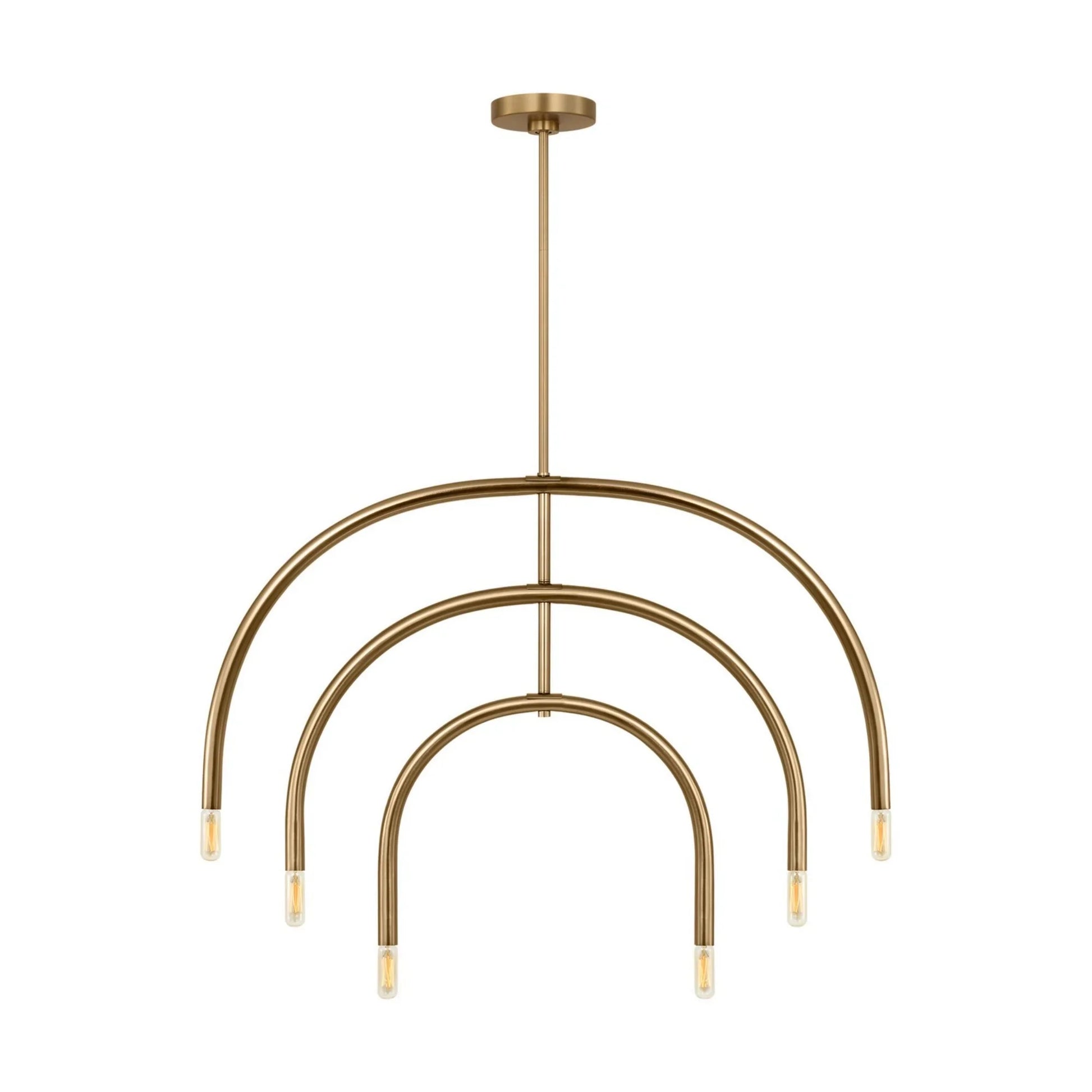 Hadden 36" 6-Light Large Chandelier, Satin Brass Finish - Bees Lighting