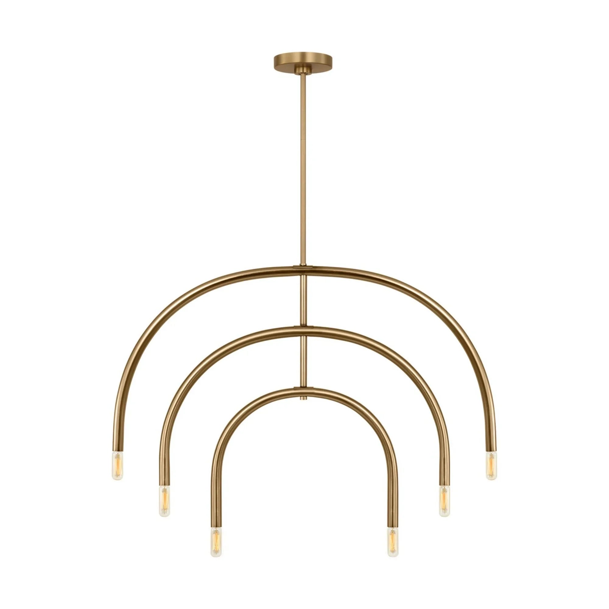 Hadden 36" 6-Light Large Chandelier, Satin Brass Finish - Bees Lighting
