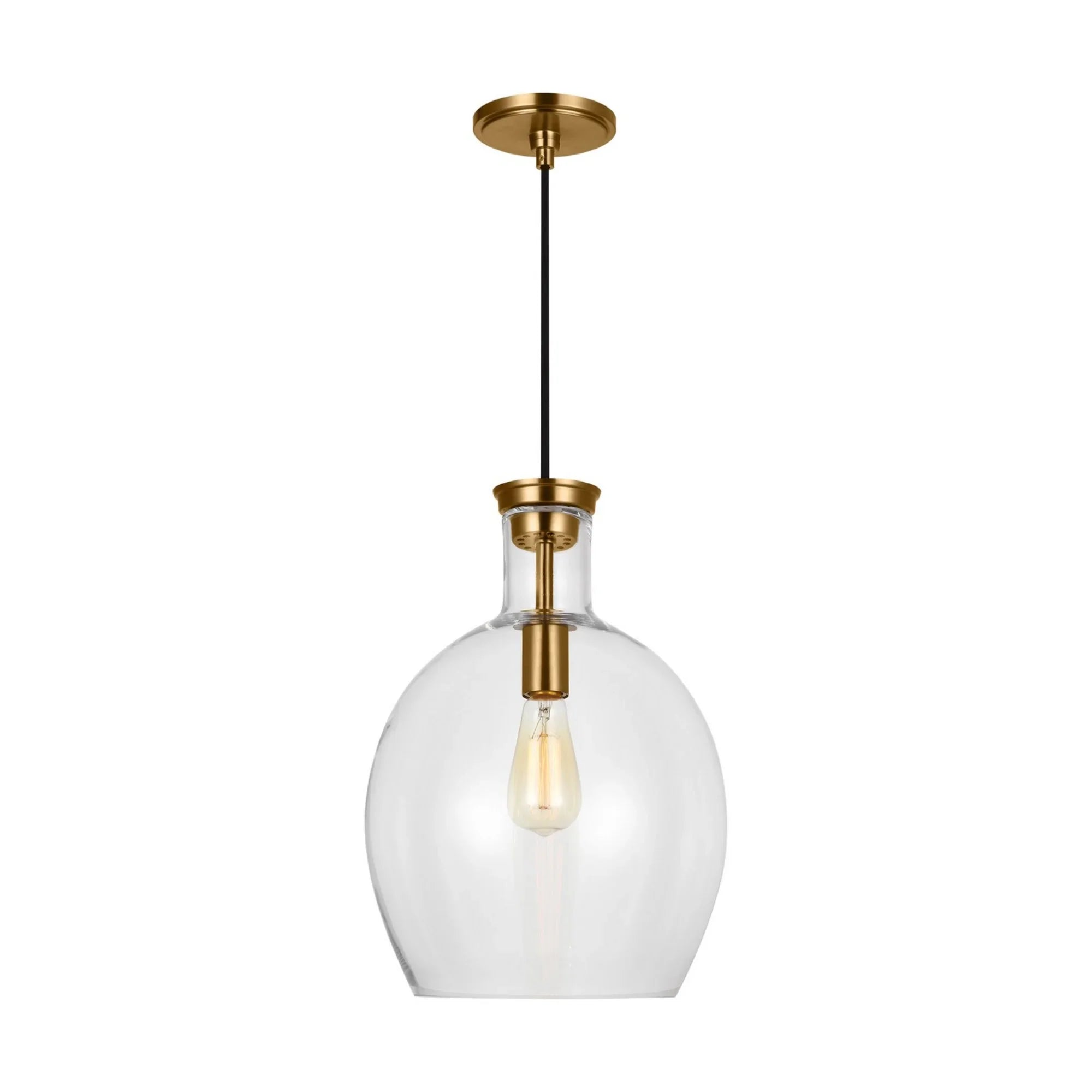 Vaso 12" Pendant Light, Burnished Brass Finish - Bees Lighting