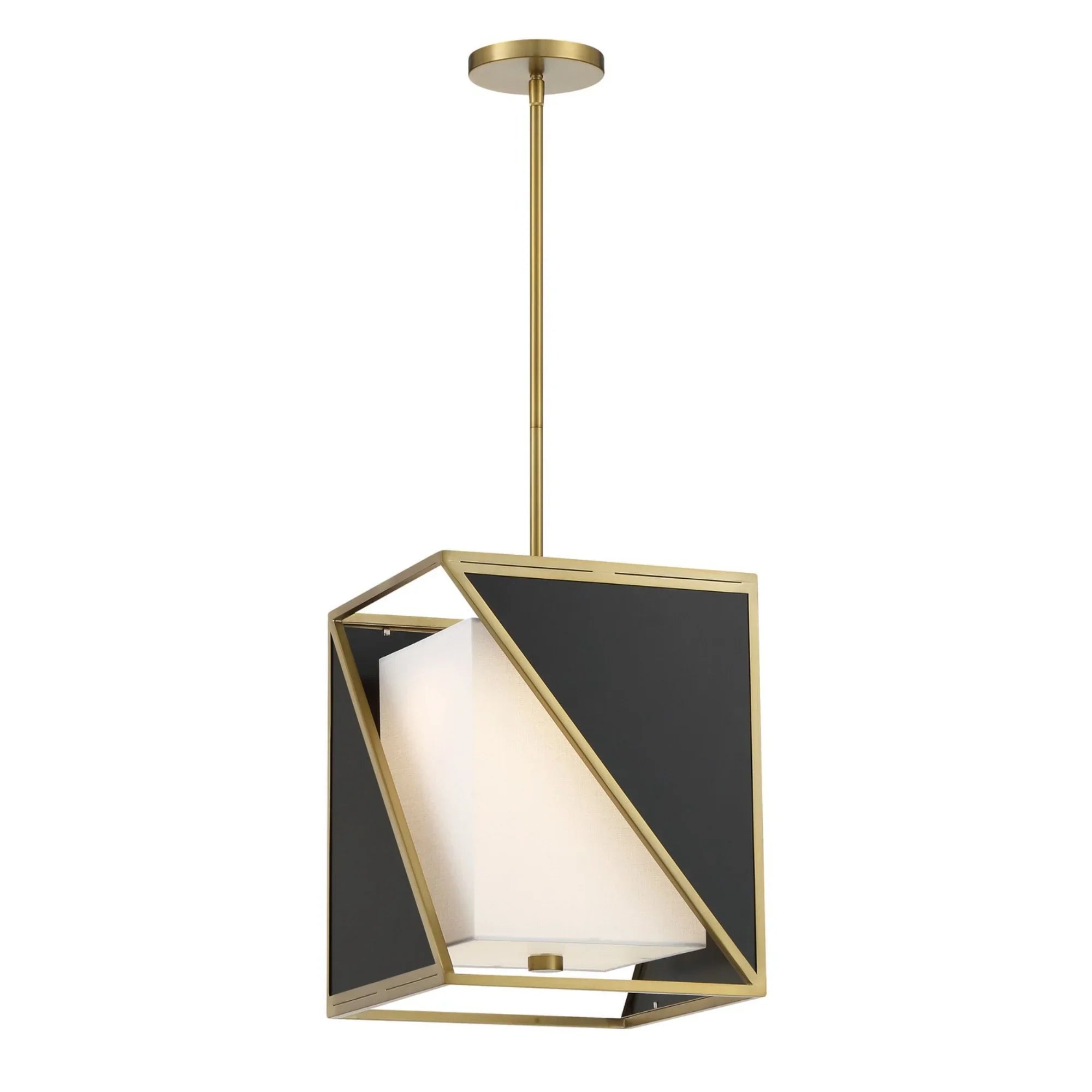Aspect 12" LED Pendant, Coal & Soft Brass Finish - Bees Lighting