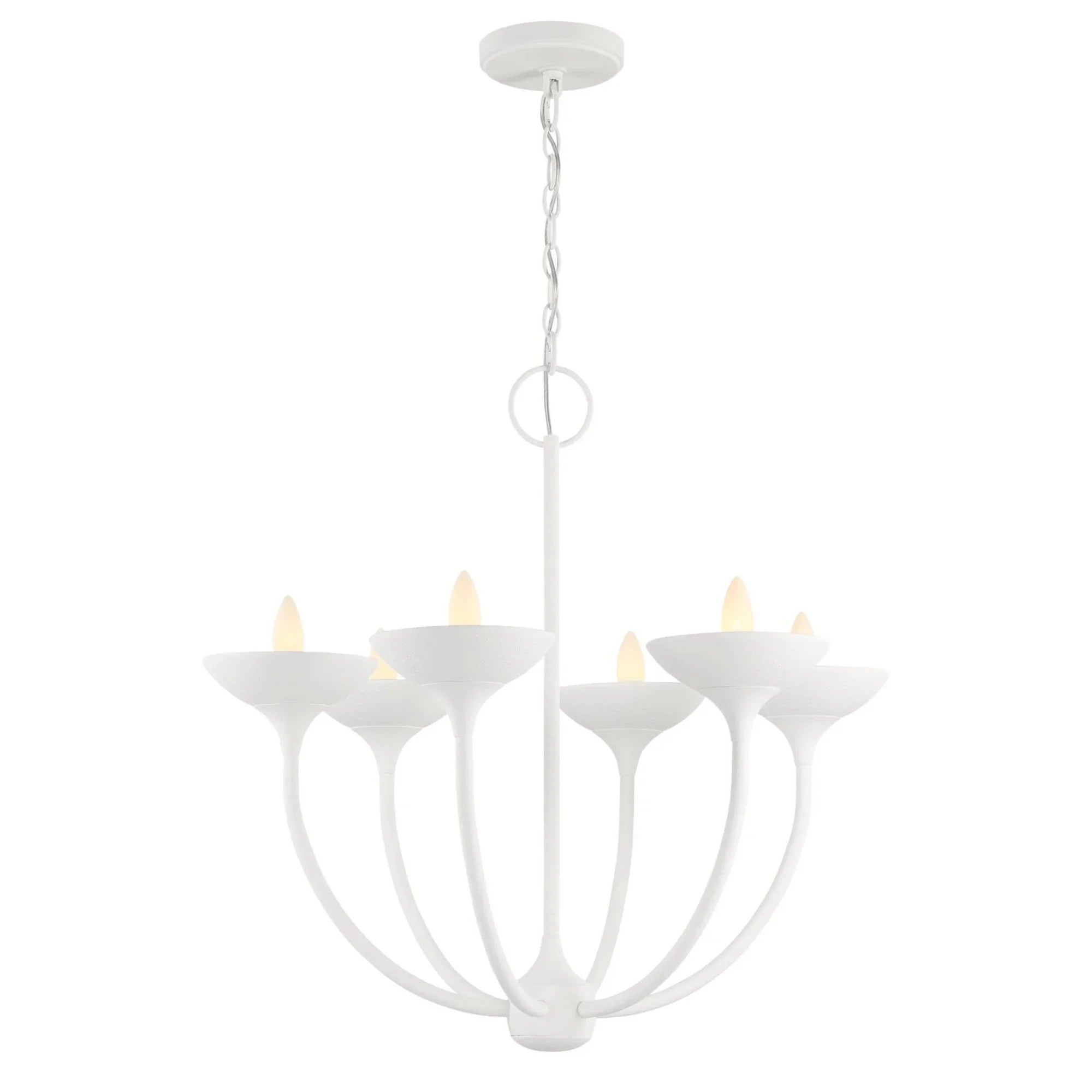 Ryton 30" 6-Light Chandelier, Plaster White Finish - Bees Lighting