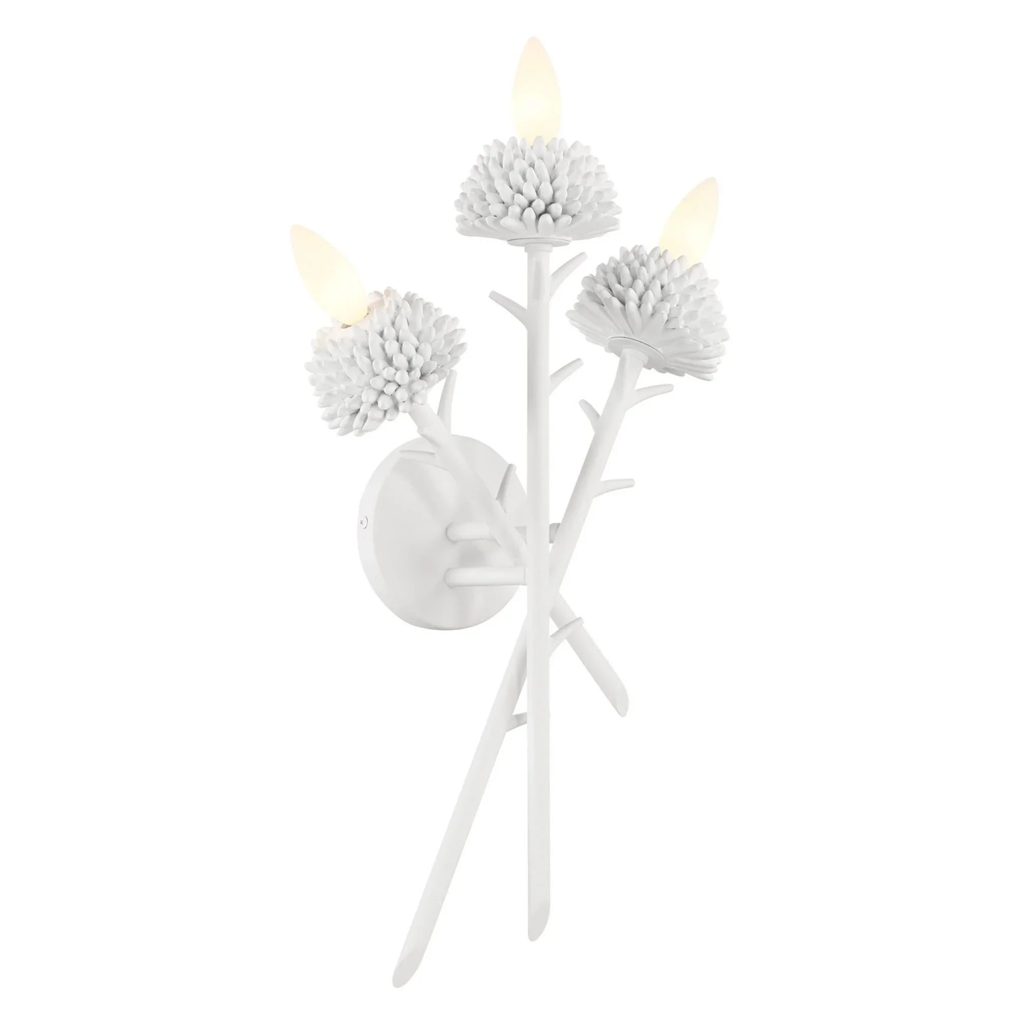 North Fork 22" 3-Light Wall Sconce, Sand White Finish - Bees Lighting