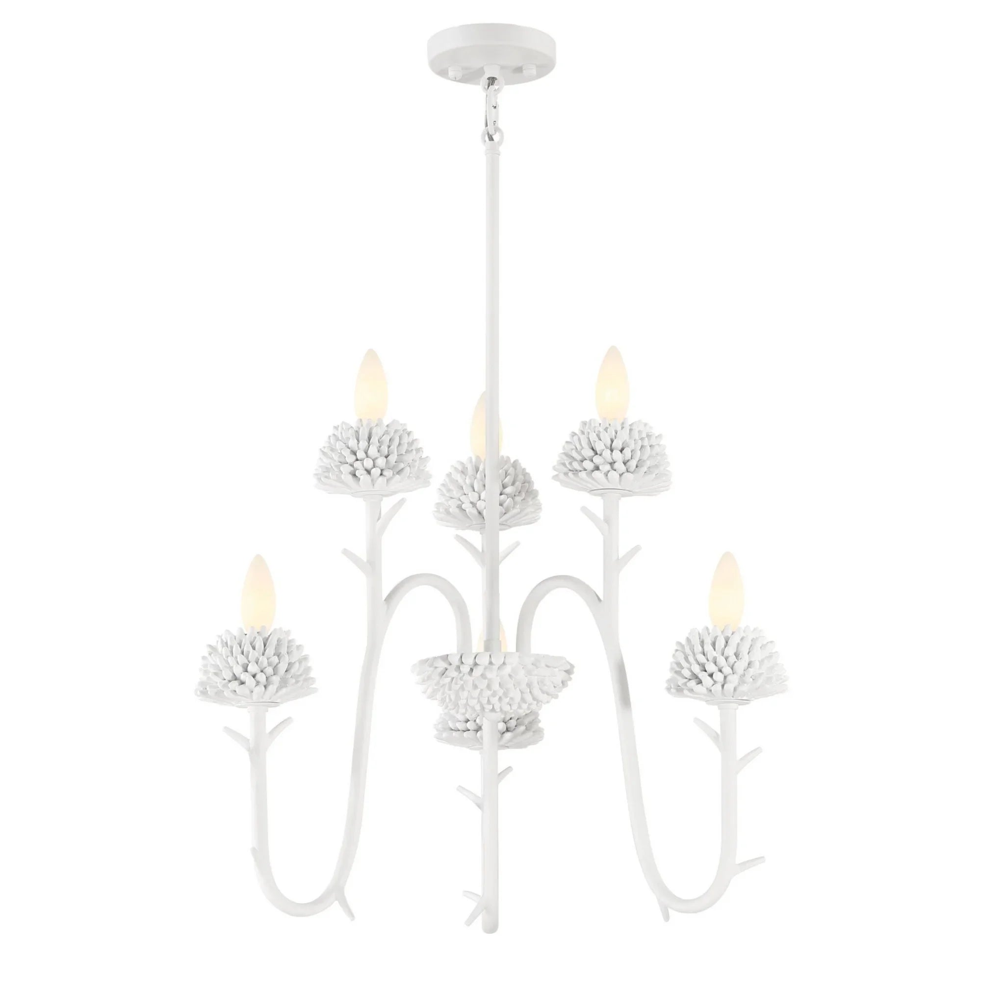North Fork 24" 3-Light Pendant, Sand White Finish - Bees Lighting