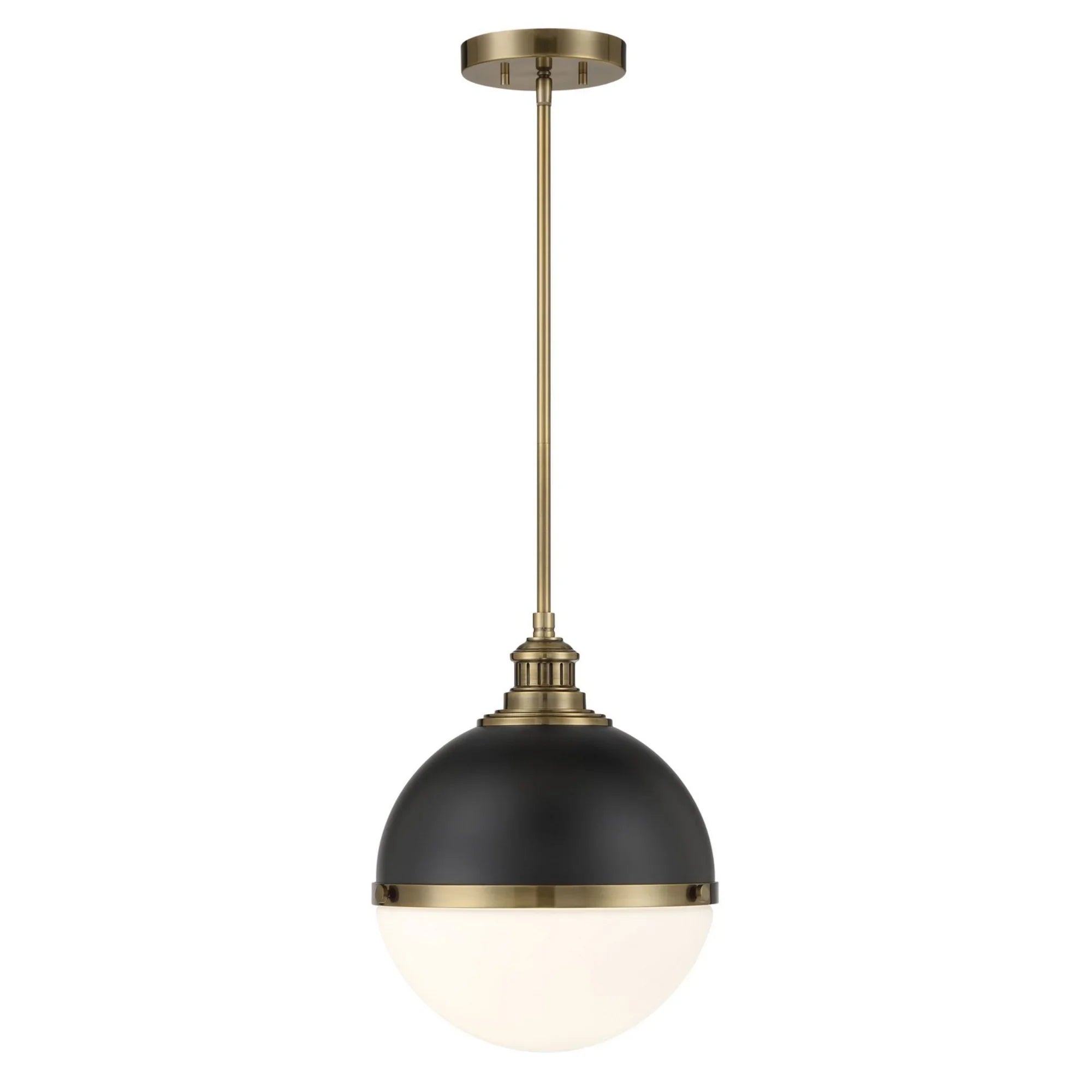 Vorey 13" Pendant, Coal & Oxidized Aged Brass Finish - Bees Lighting