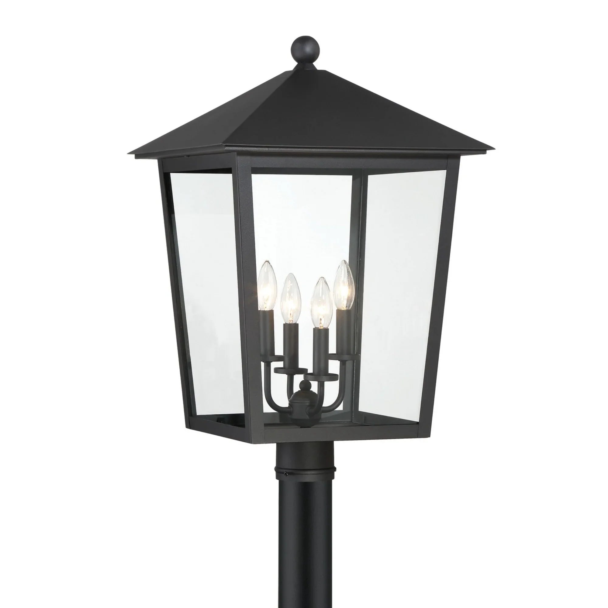 Noble Hill 25" 4-Light Outdoor Post Mount, Sand Coal Finish - Bees Lighting