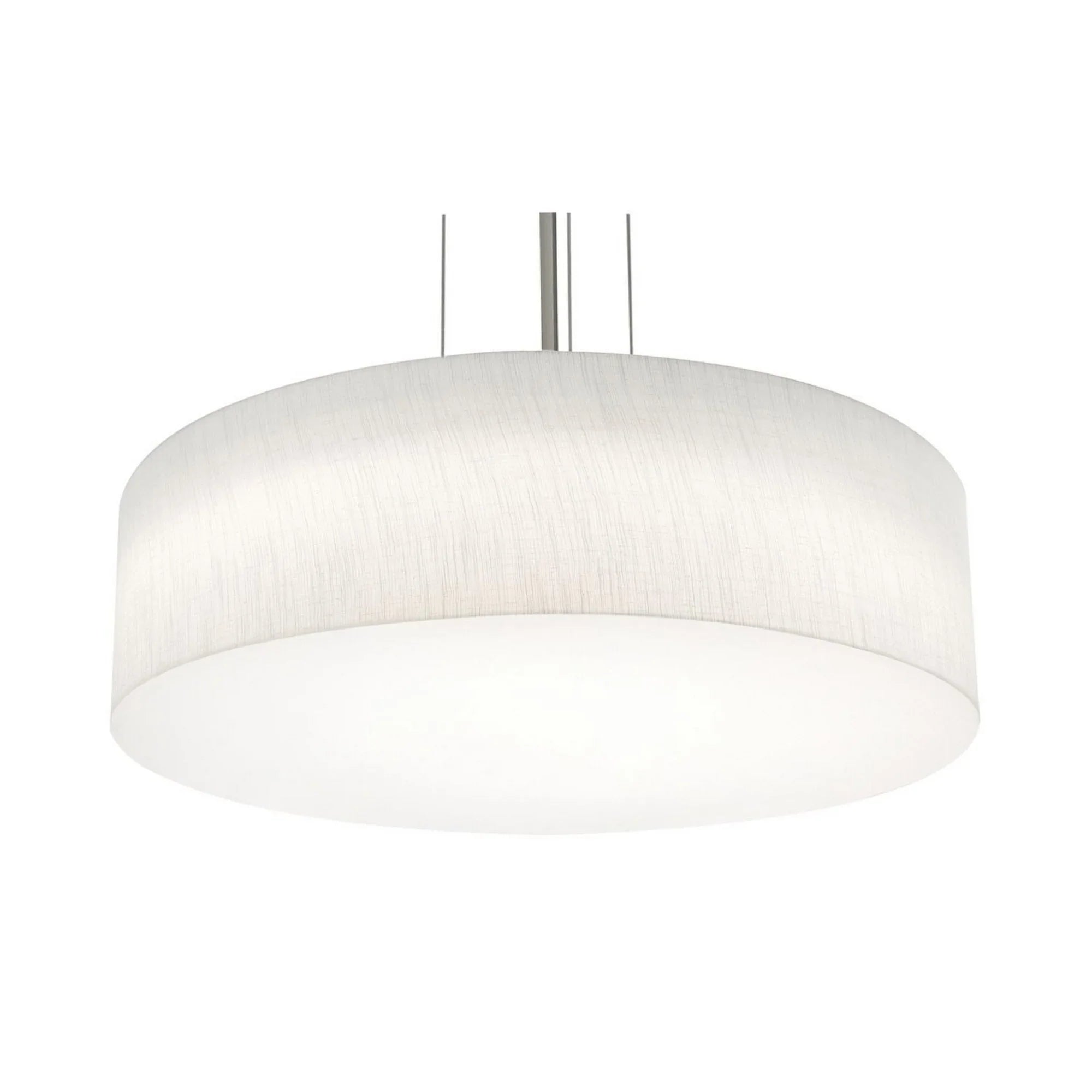 Anton 24" LED Pendant, Satin Nickel & Linen White Finish - Bees Lighting