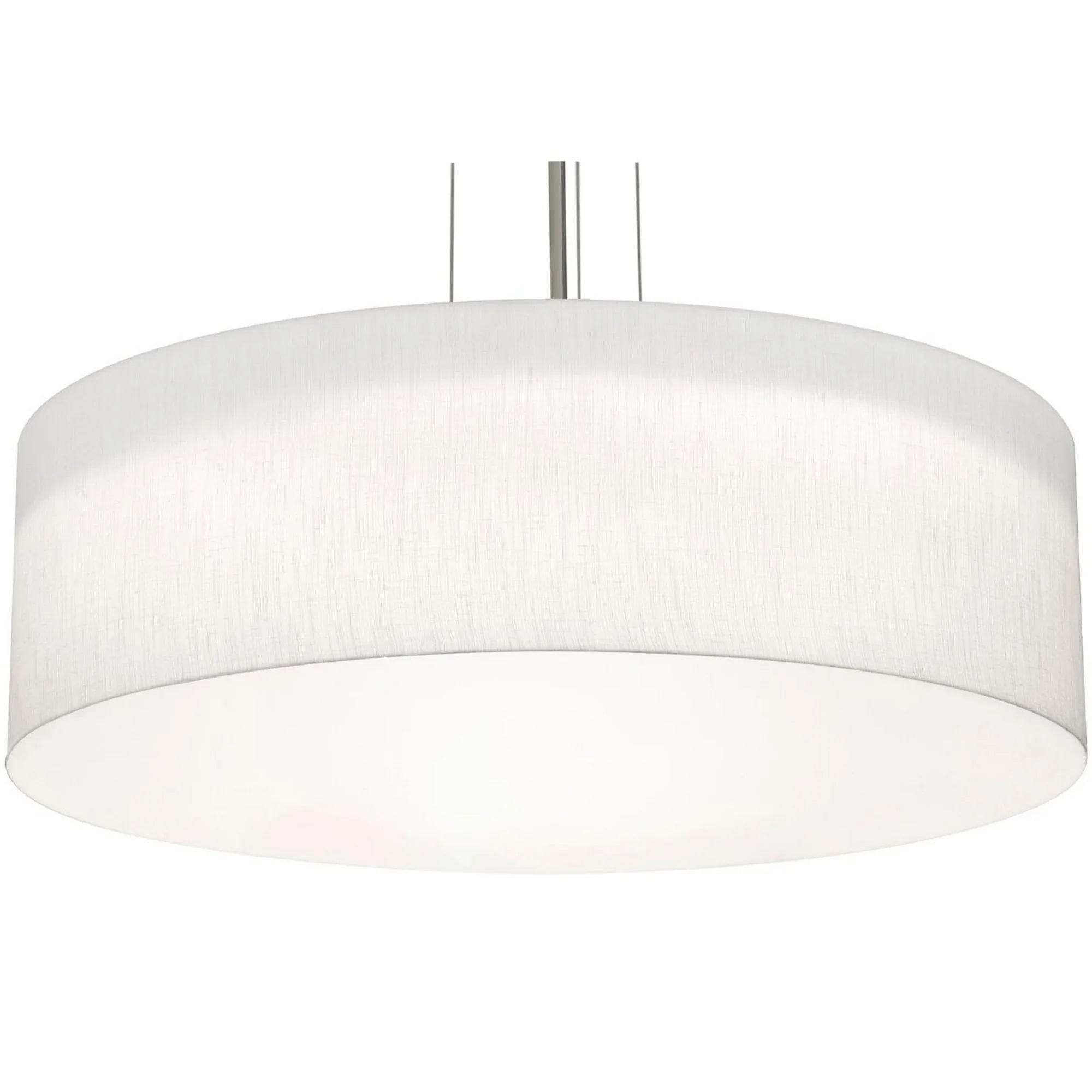 Anton 30" LED Pendant, Satin Nickel & Linen White Finish - Bees Lighting