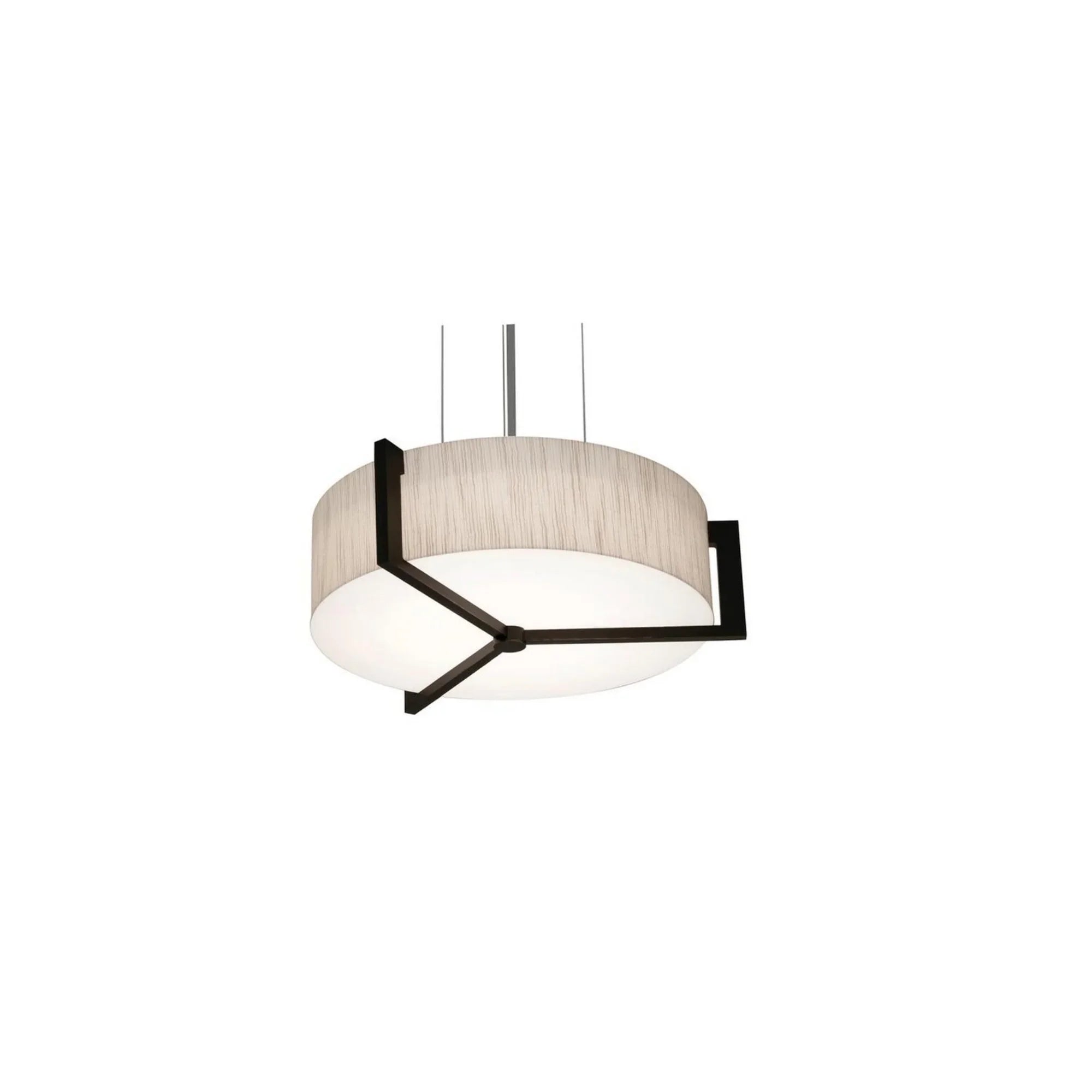 Apex 14" 2-Light Pendant, Jute & Espresso Shade - Bees Lighting