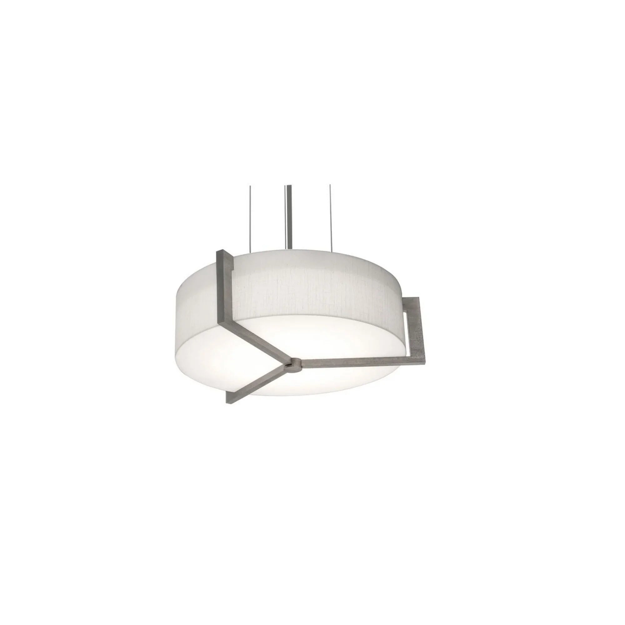Apex 14" 2-Light Pendant, Linen White & Weathered Grey - Bees Lighting