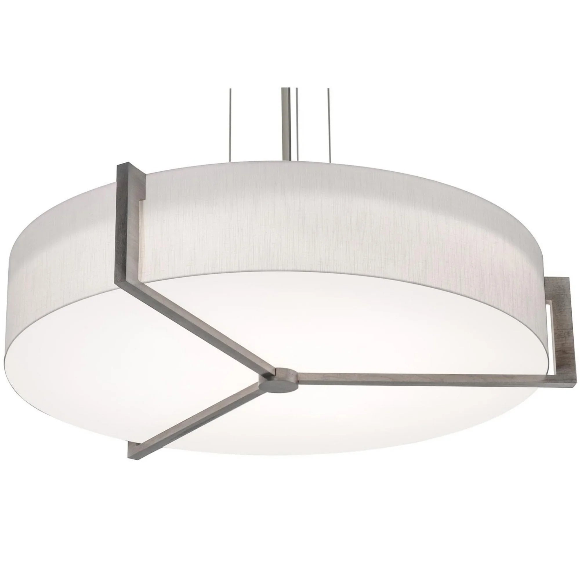 Apex 33" LED Pendant, Linen White & Weathered Grey - Bees Lighting