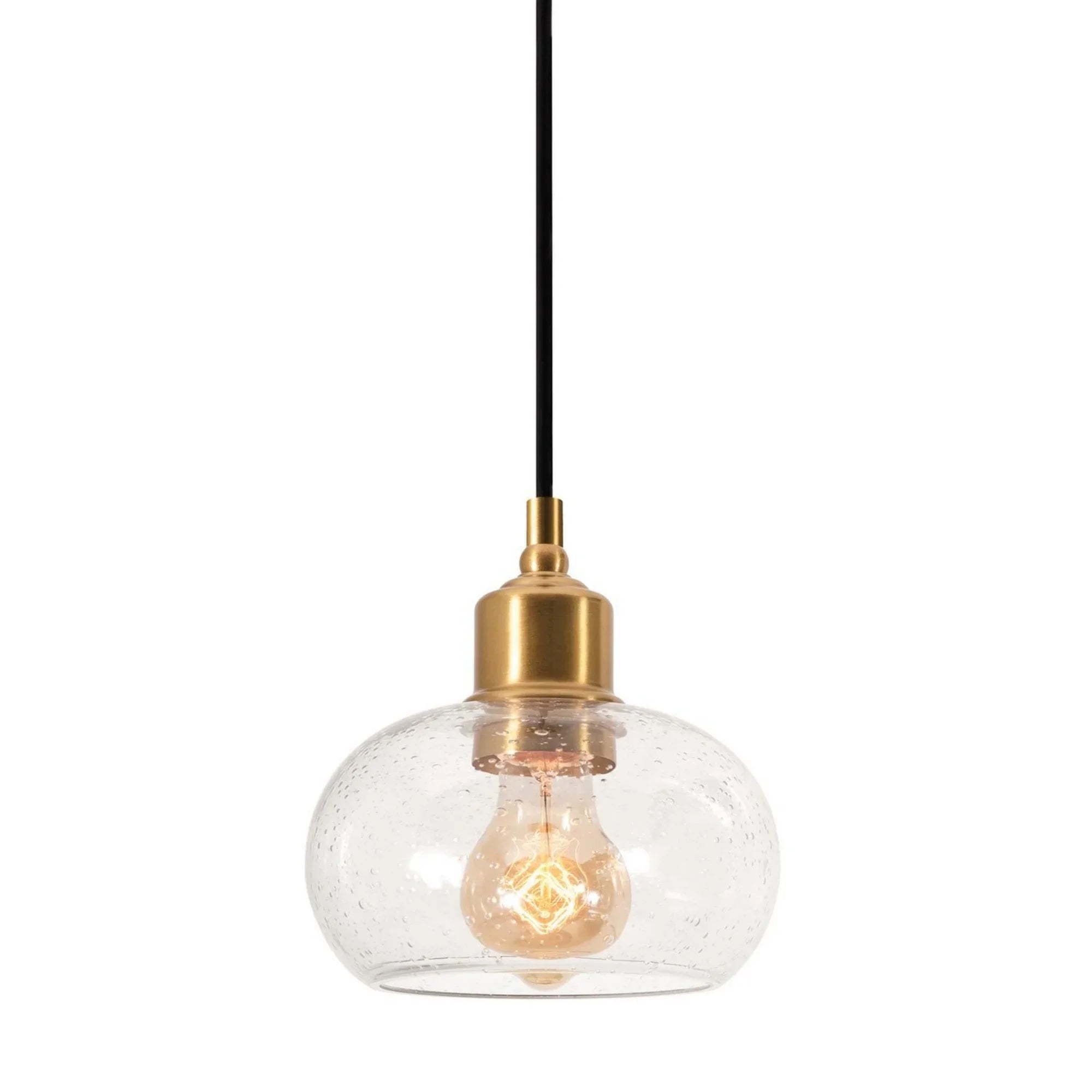 Laney 7" Mini Pendant, Vintage Gold Finish - Bees Lighting