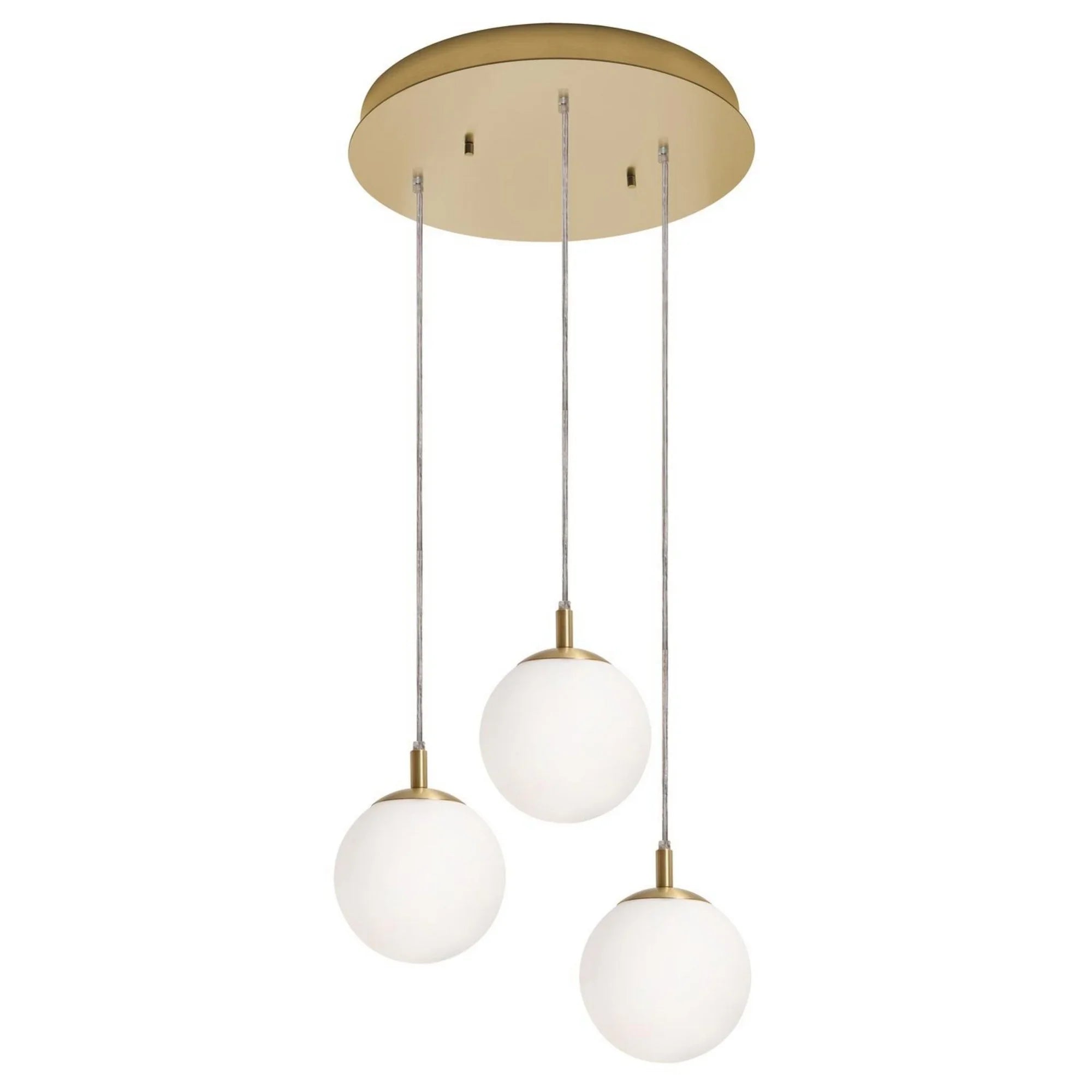 Loretto 18" 3-Light Multi-Port Pendant, Satin Brass Finish - Bees Lighting