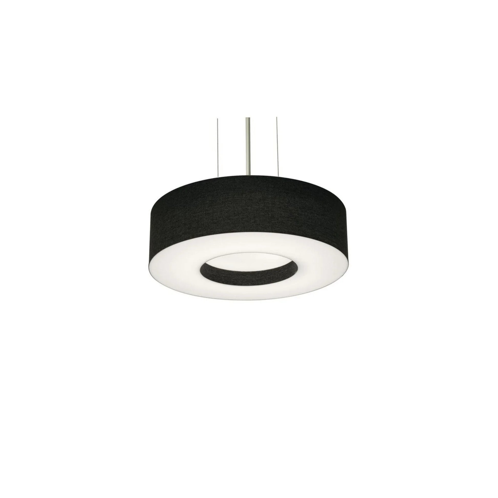 Montclair 12" 2-Light Pendant, Satin Nickel Finish & Black Shade - Bees Lighting