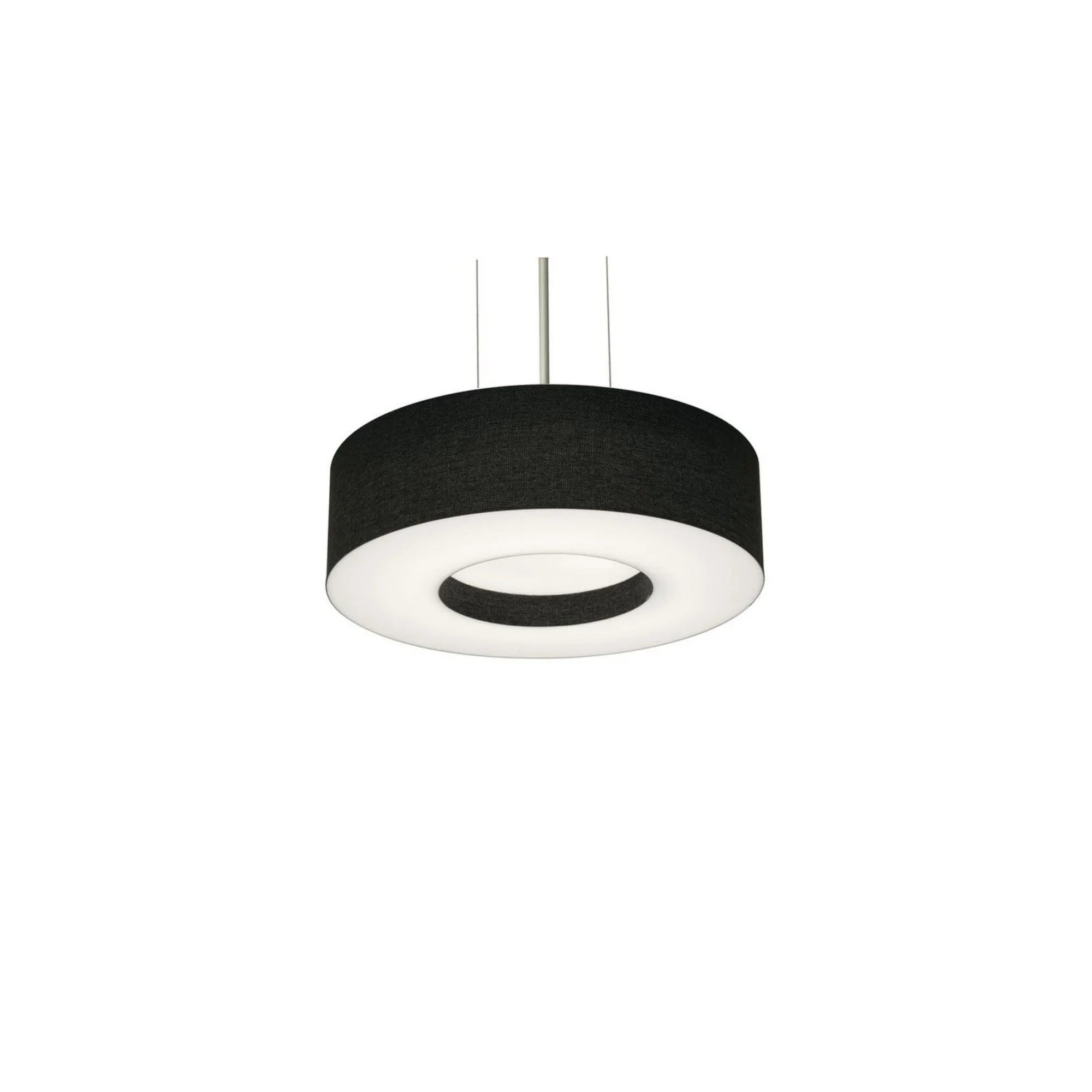 Montclair 12" 2-Light Pendant, Satin Nickel Finish & Black Shade - Bees Lighting