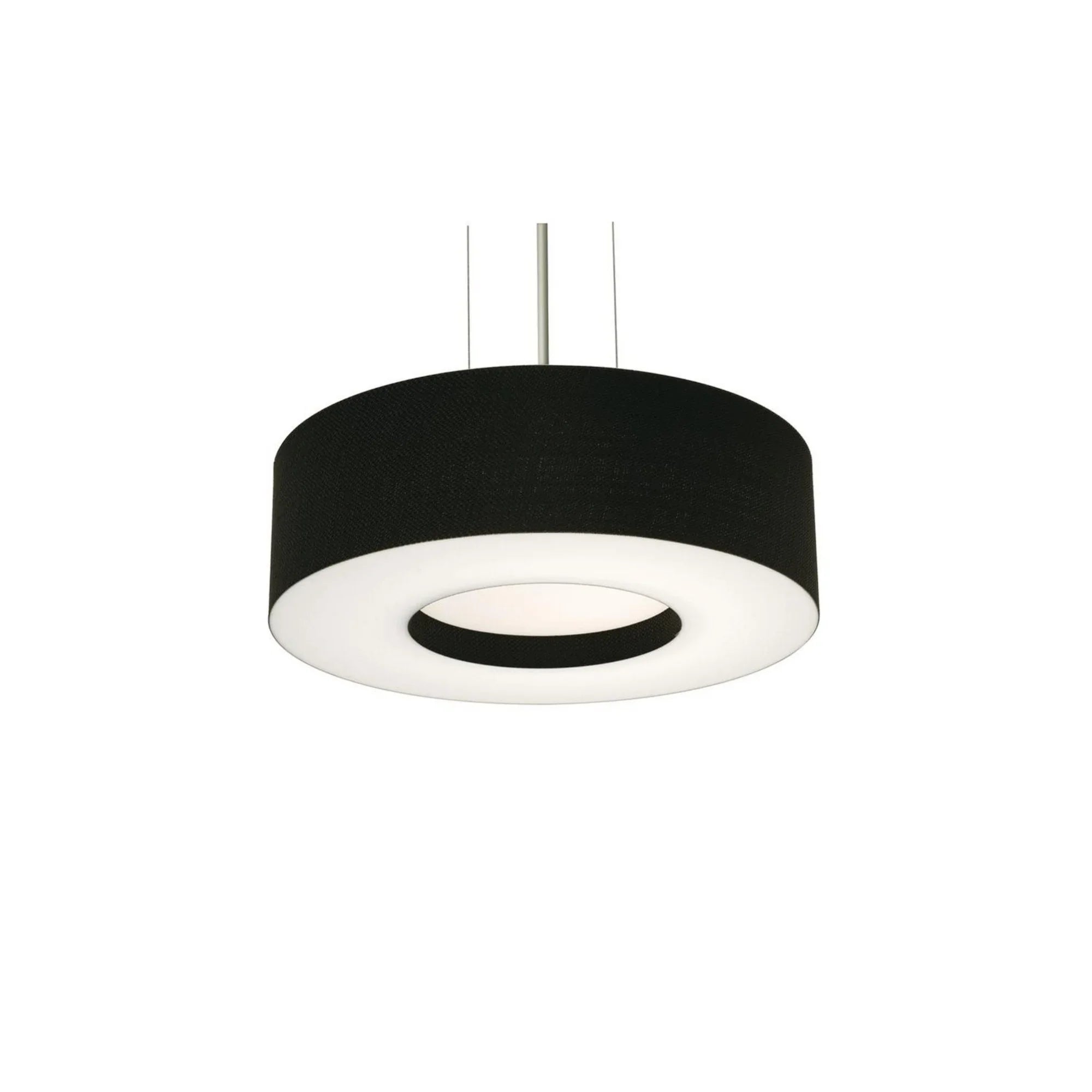 Montclair 15" 3-Light Pendant, Satin Nickel Finish & Black Shade - Bees Lighting