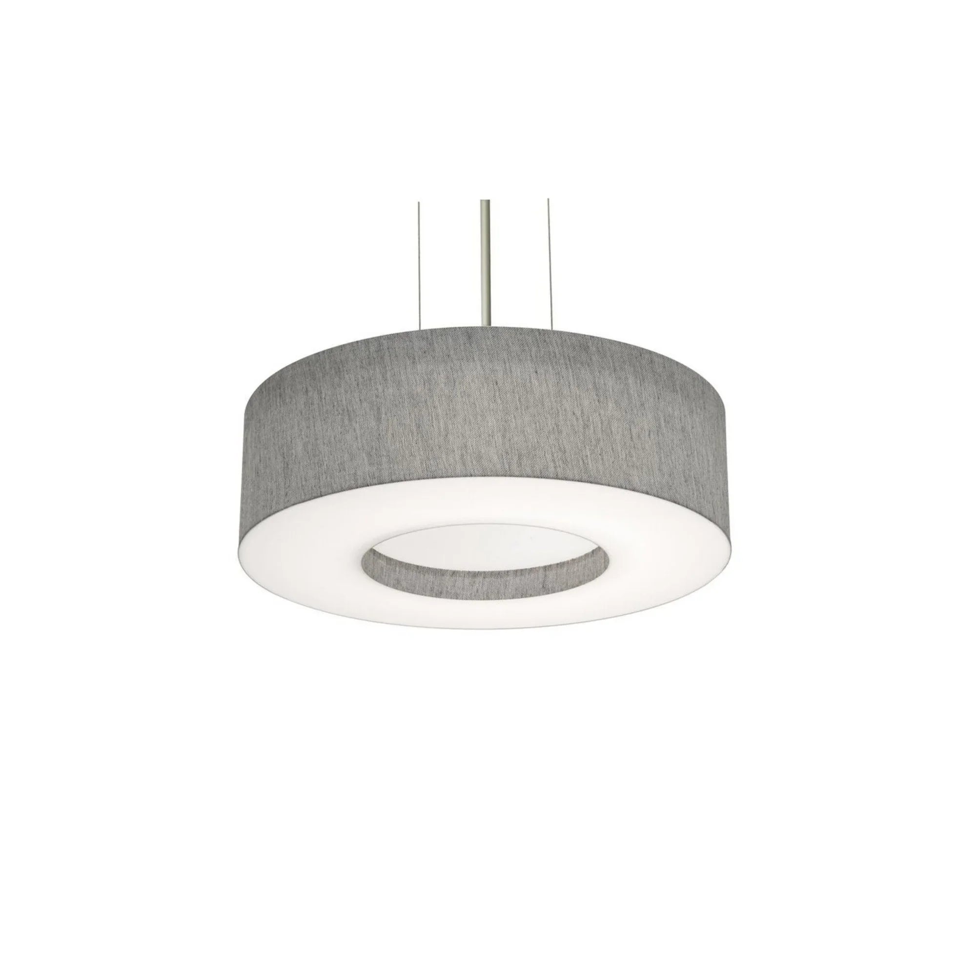 Montclair 15" 3-Light Pendant, Satin Nickel Finish & Grey Shade - Bees Lighting