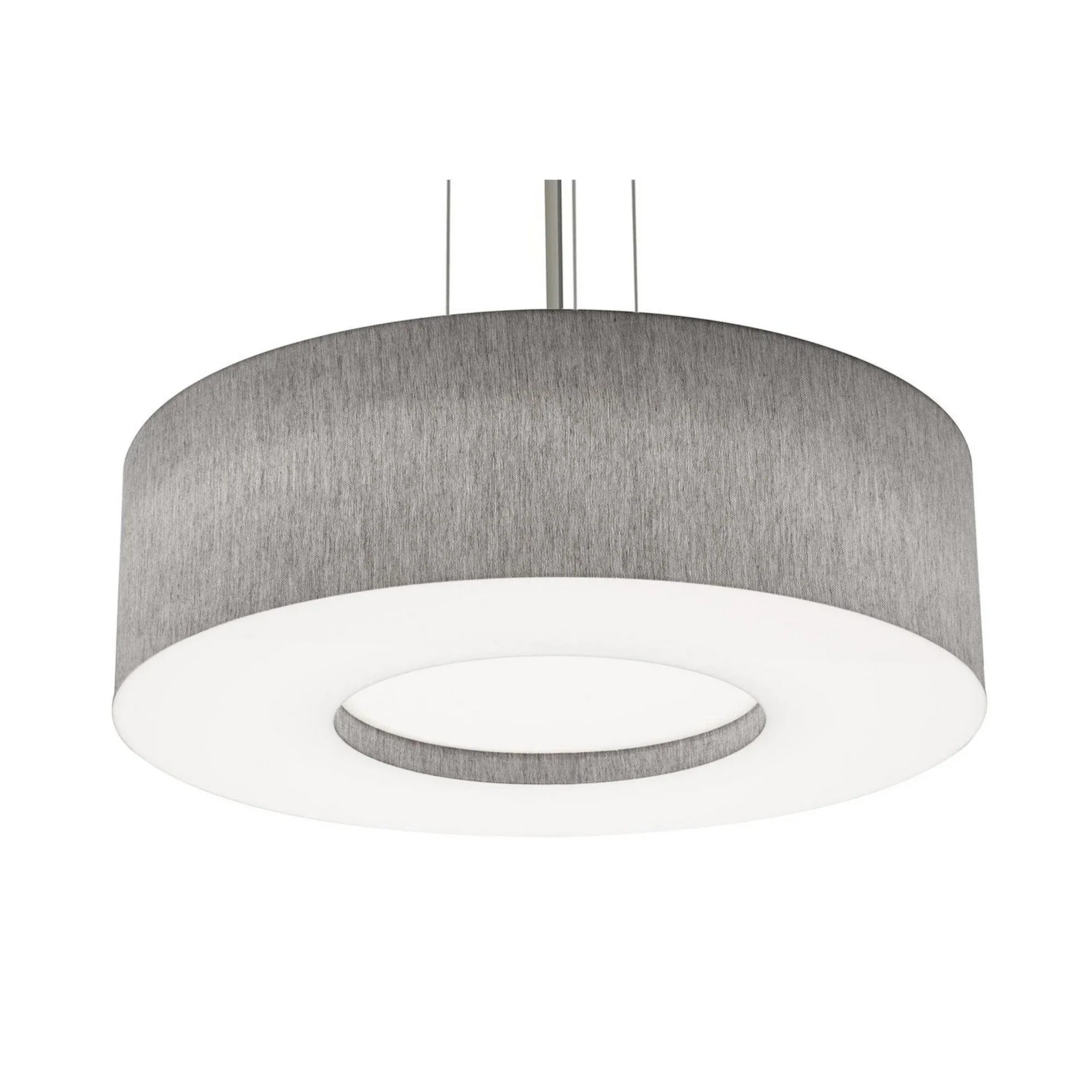 Montclair 24" LED Pendant, Satin Nickel Finish & Grey Shade - Bees Lighting