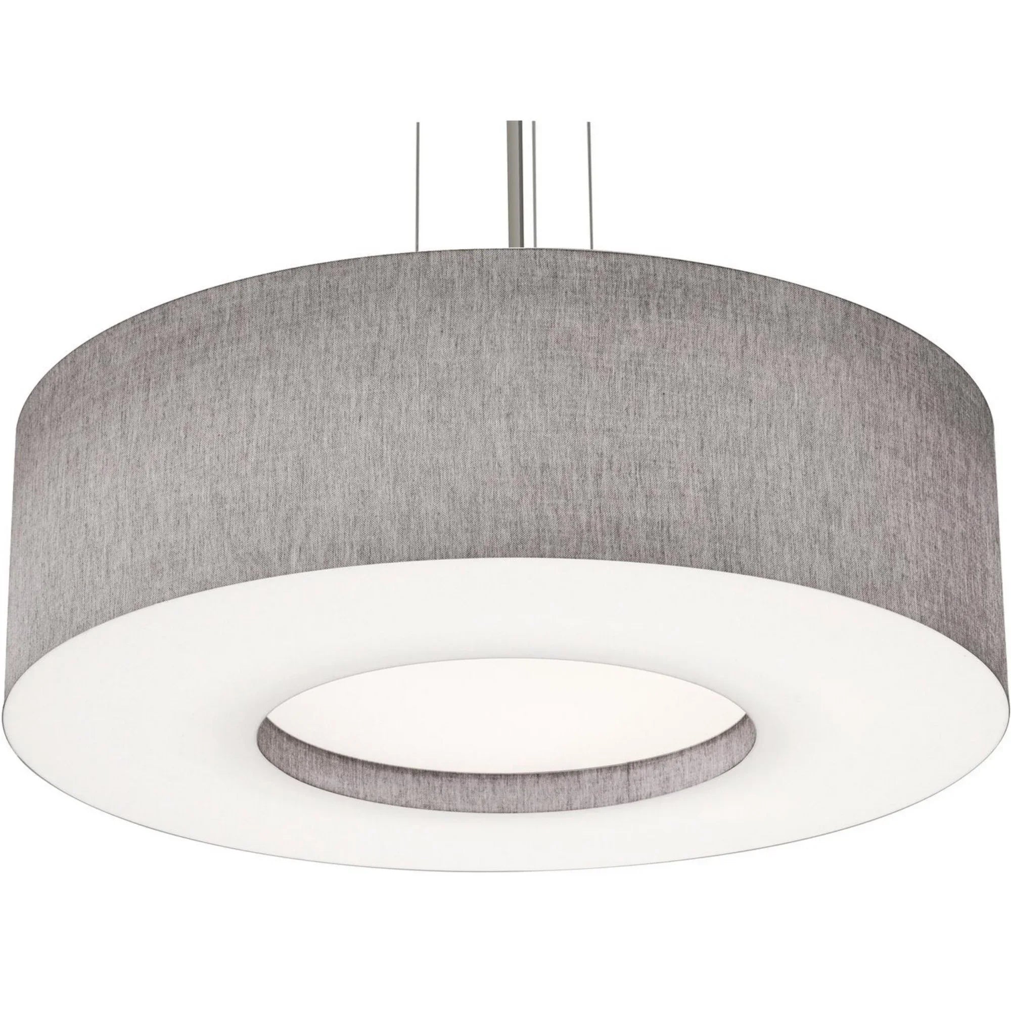 Montclair 30" LED Pendant, Satin Nickel Finish & Grey Shade - Bees Lighting