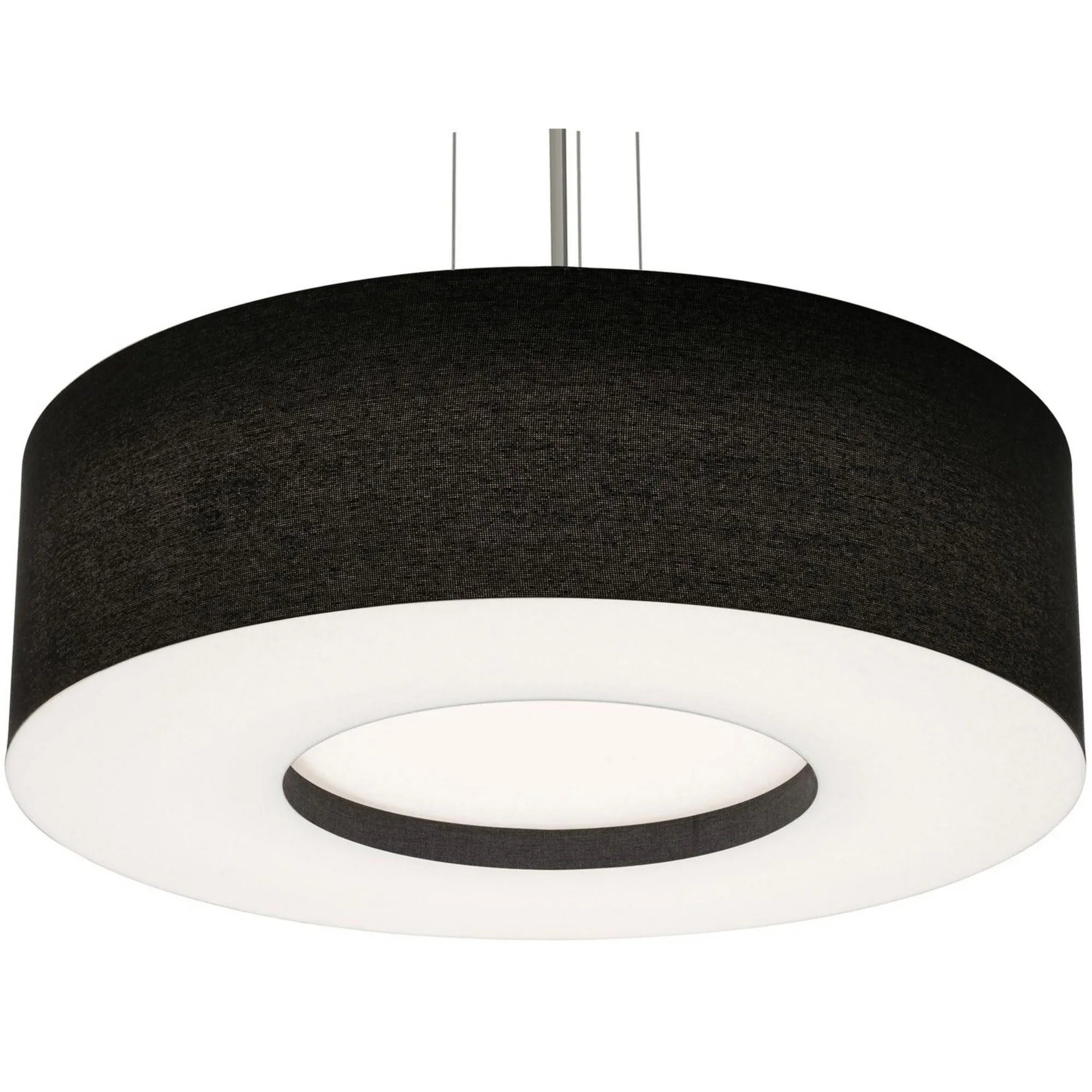 Montclair 30" 4-Light Pendant, Satin Nickel Finish & Black Shade - Bees Lighting