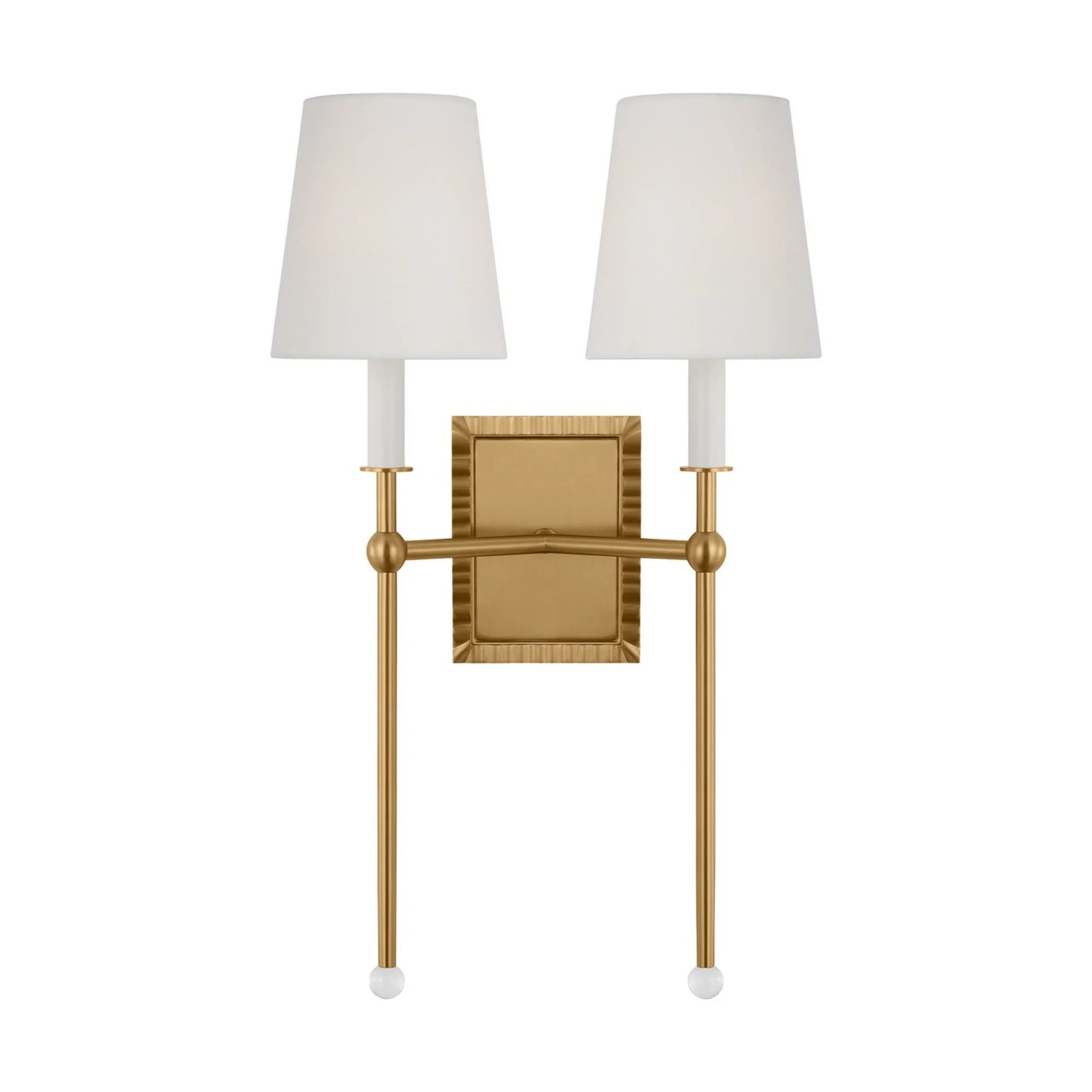 Baxley 21" Double Wall Sconce, Burnished Brass Finish - Bees Lighting