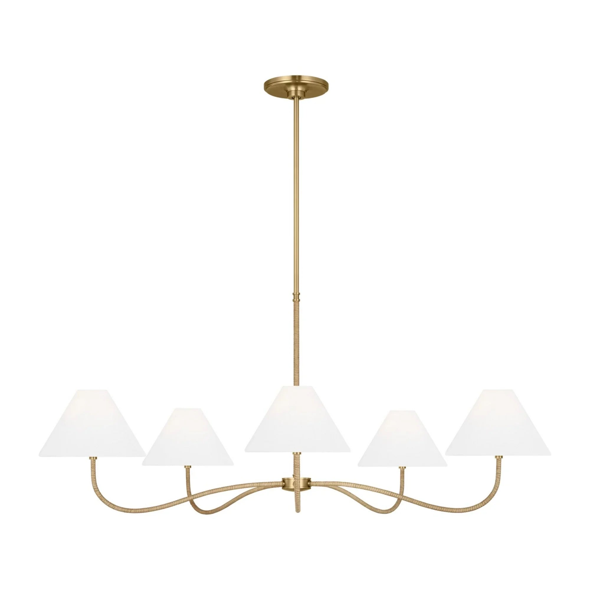 Laguna 52" 5-Light Grand Chandelier, Burnished Brass Finish - Bees Lighting
