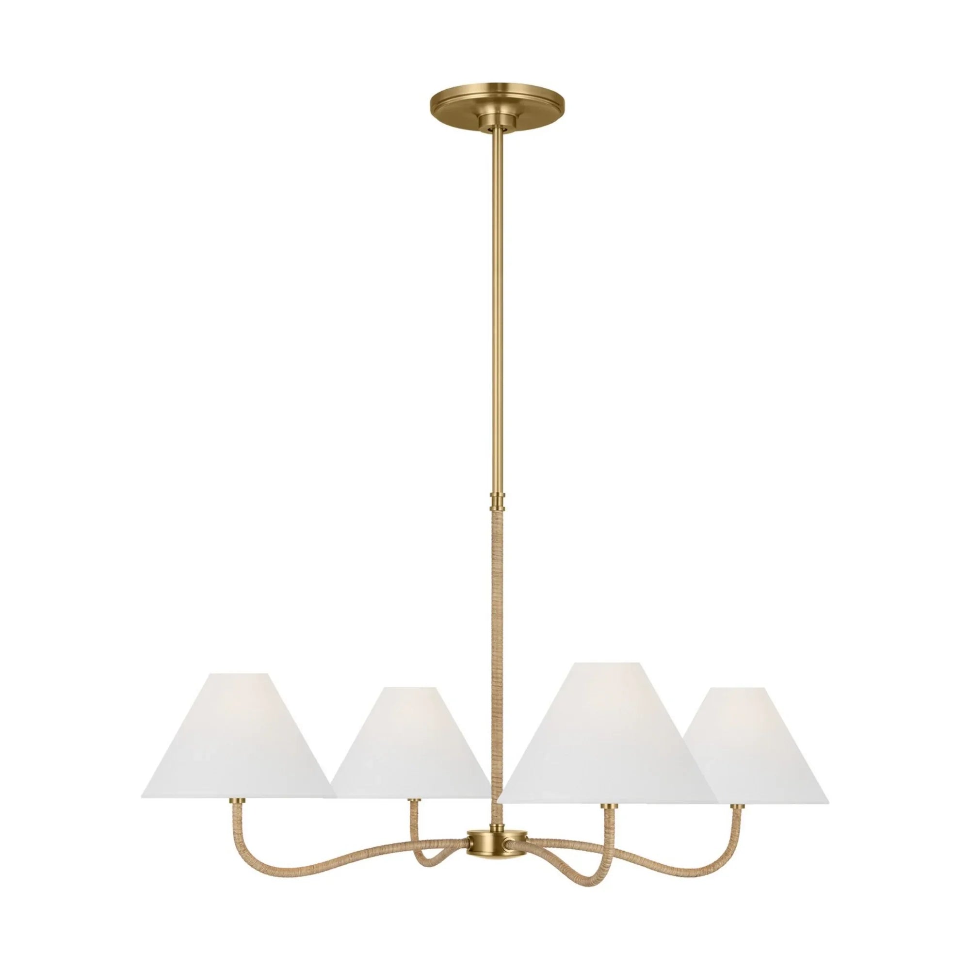 Laguna 35" 4-Light Large Chandelier, Burnished Brass Finish - Bees Lighting