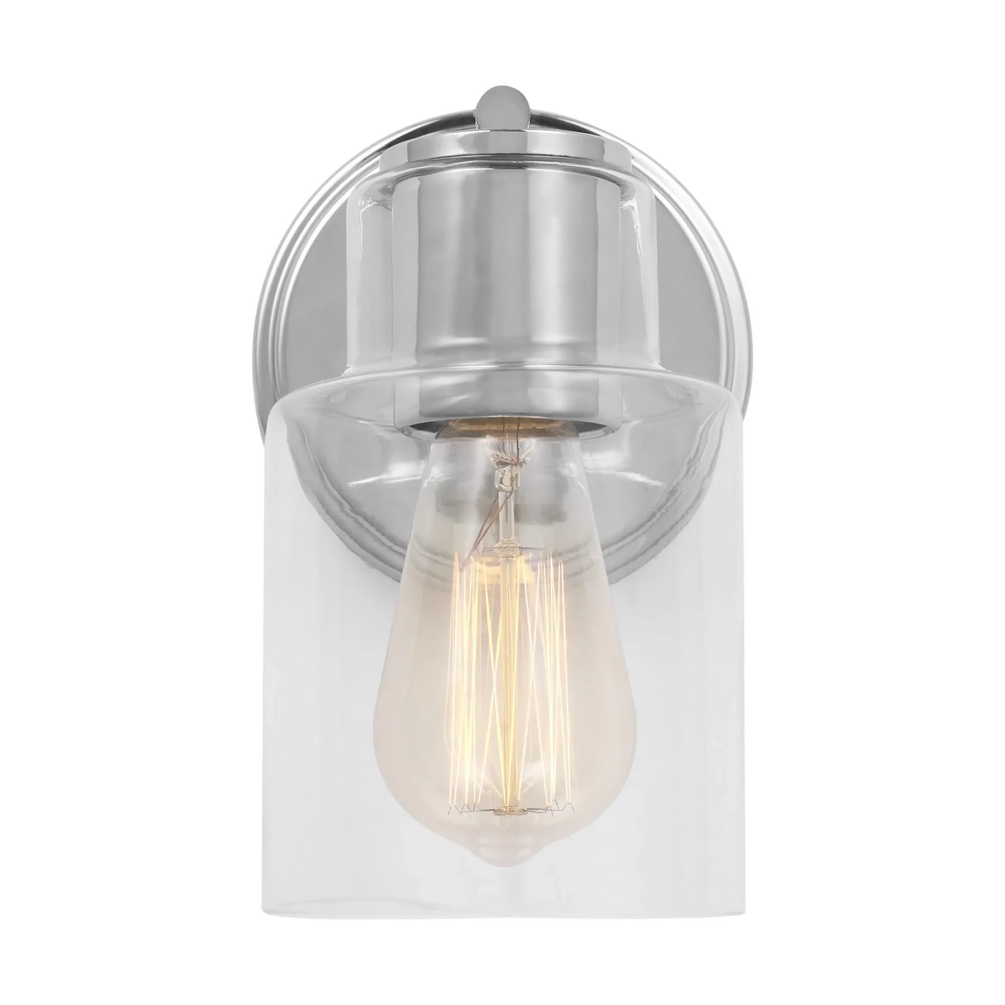 Sayward 8" Small Bath Sconce, Chrome Finish - Bees Lighting