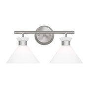 Belcarra 17" 2-Light Bathroom Vanity, Brushed Steel Finish - Bees Lighting