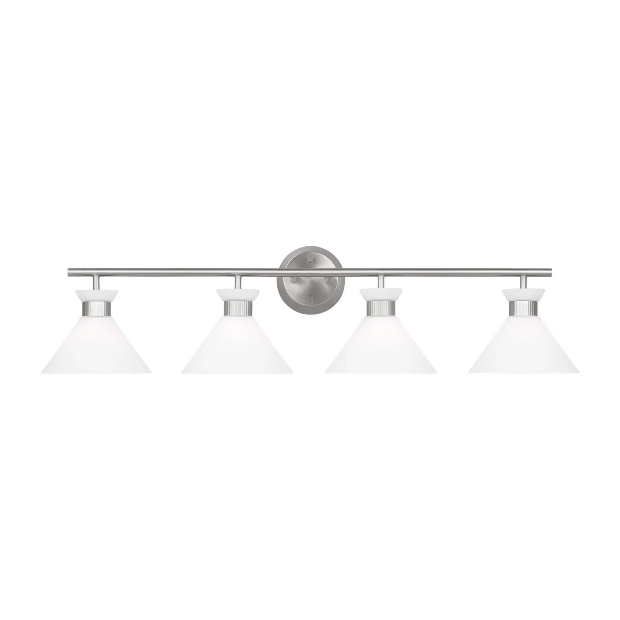 Belcarra 37" 4-Light Bathroom Vanity, Brushed Steel Finish - Bees Lighting