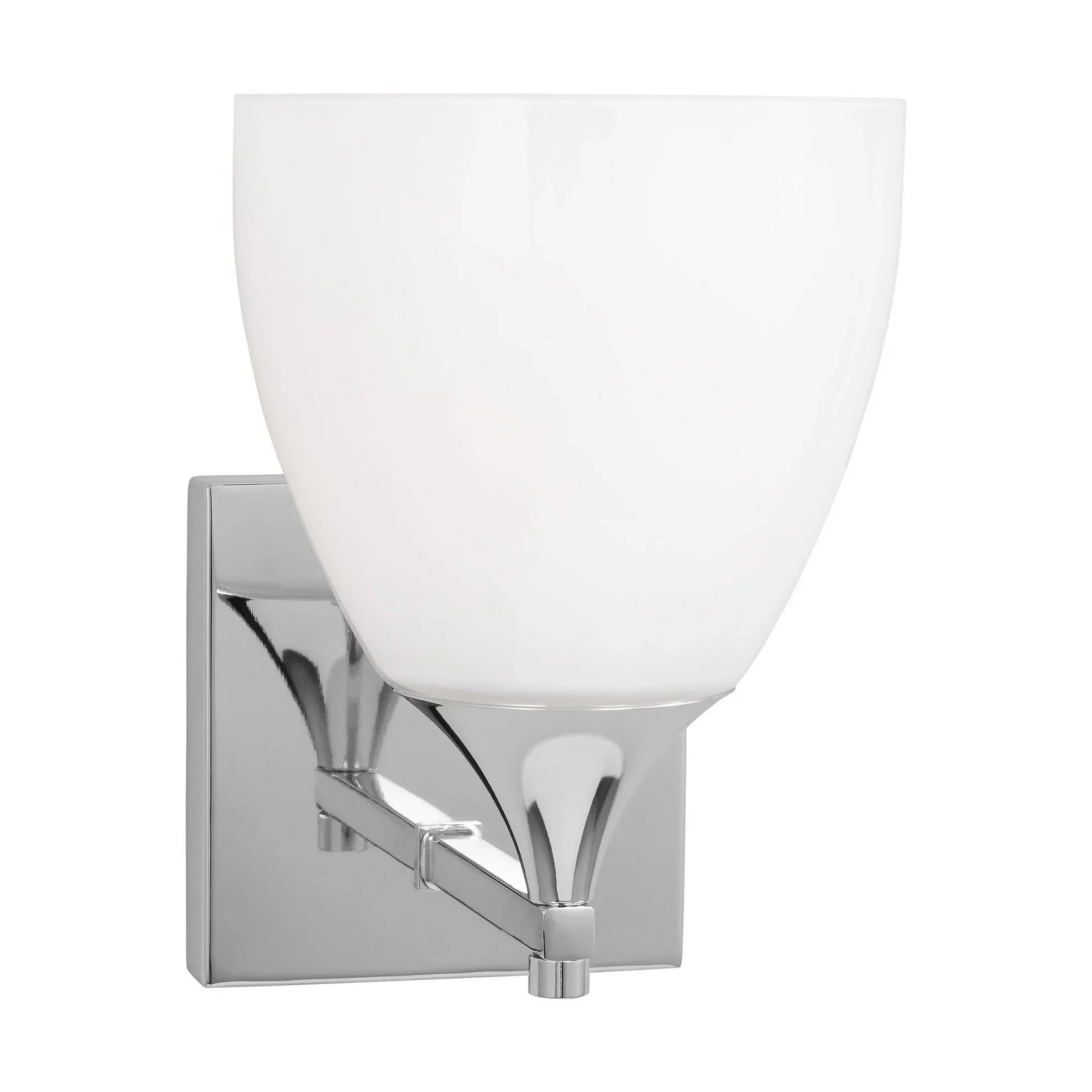 Toffino 9" Bath Sconce, Chrome Finish with Milk Glass - Bees Lighting