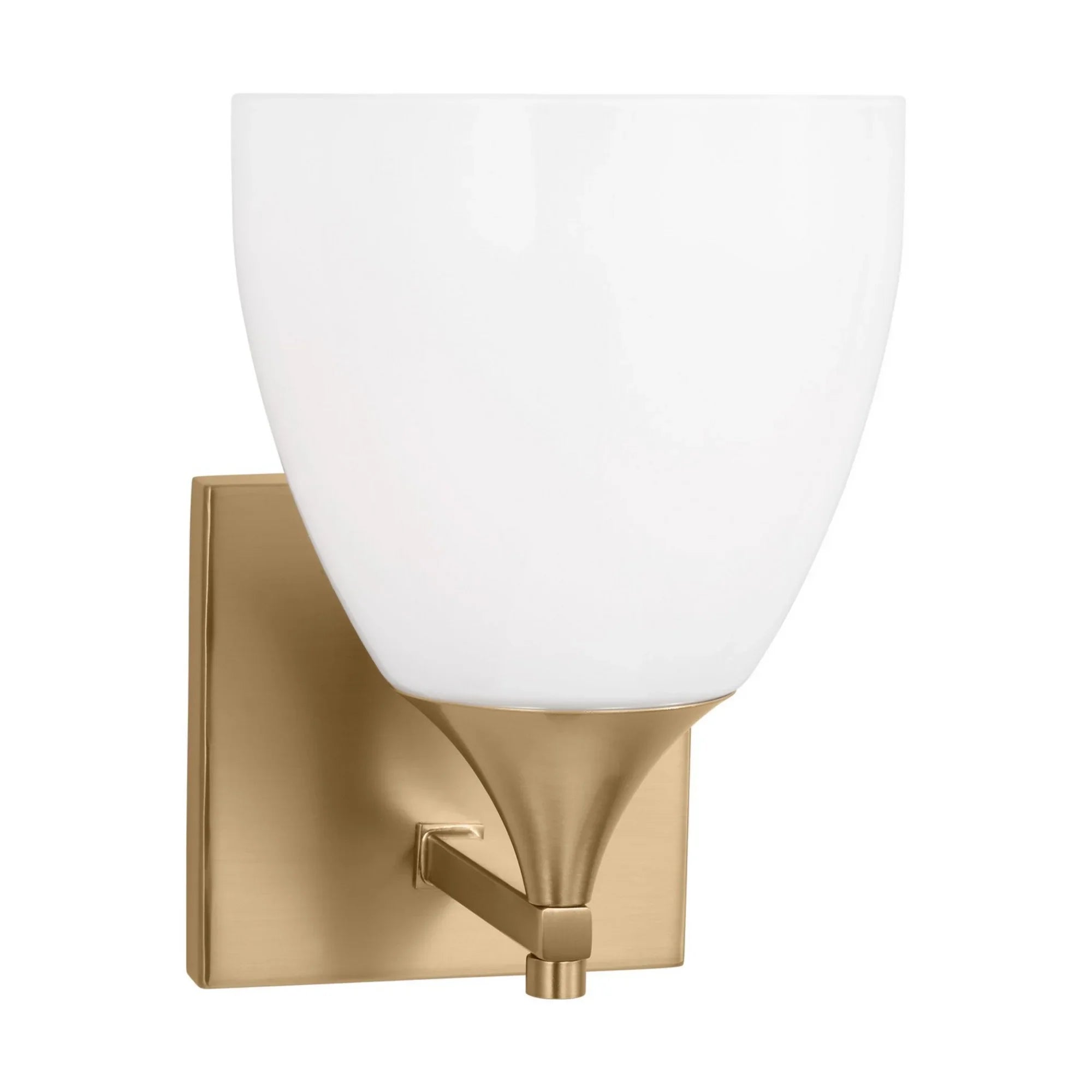 Toffino 9" Bath Sconce, Satin Brass Finish with Milk Glass - Bees Lighting