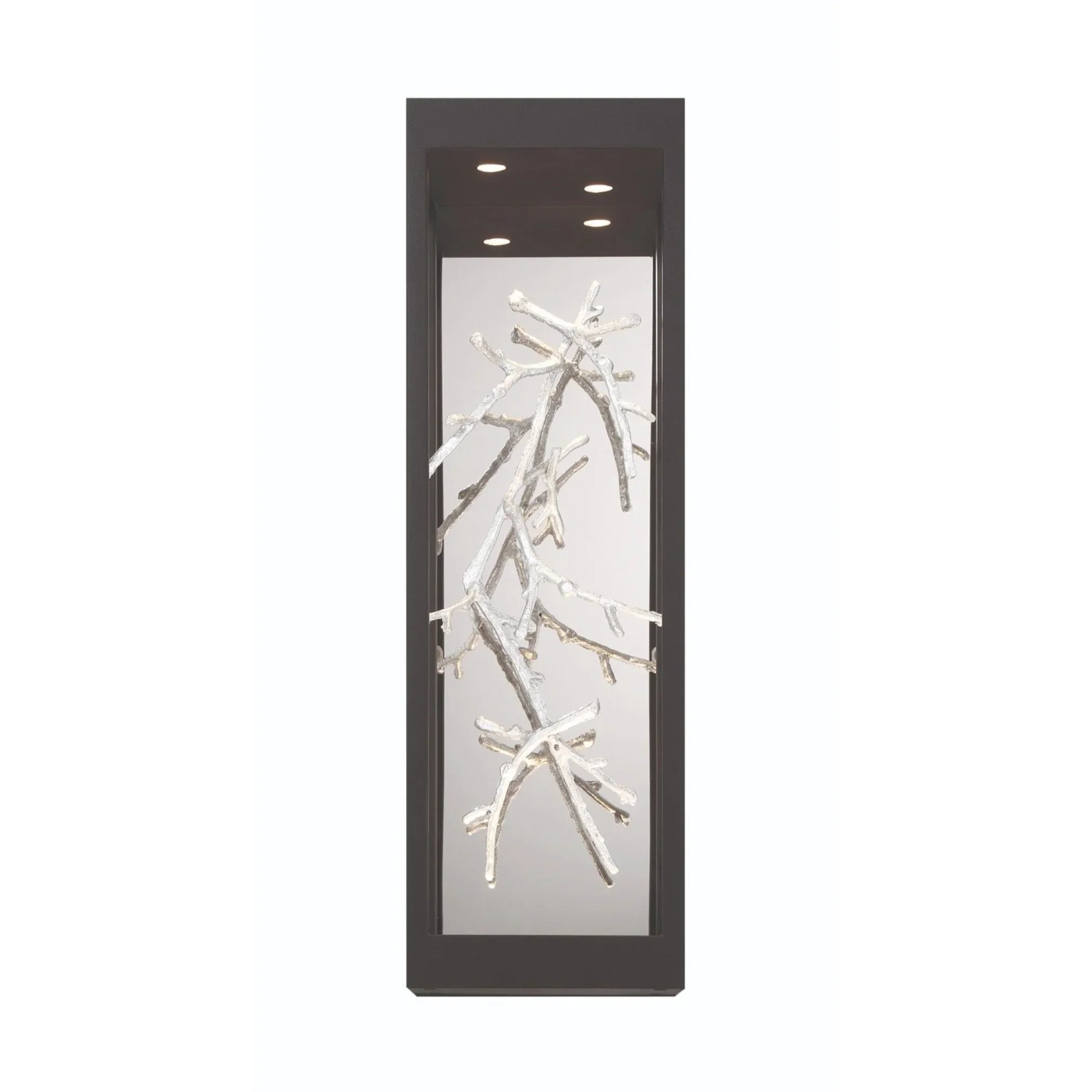 Aerie 20" LED Outdoor Wall Sconce, Silver & Black Finish - Bees Lighting