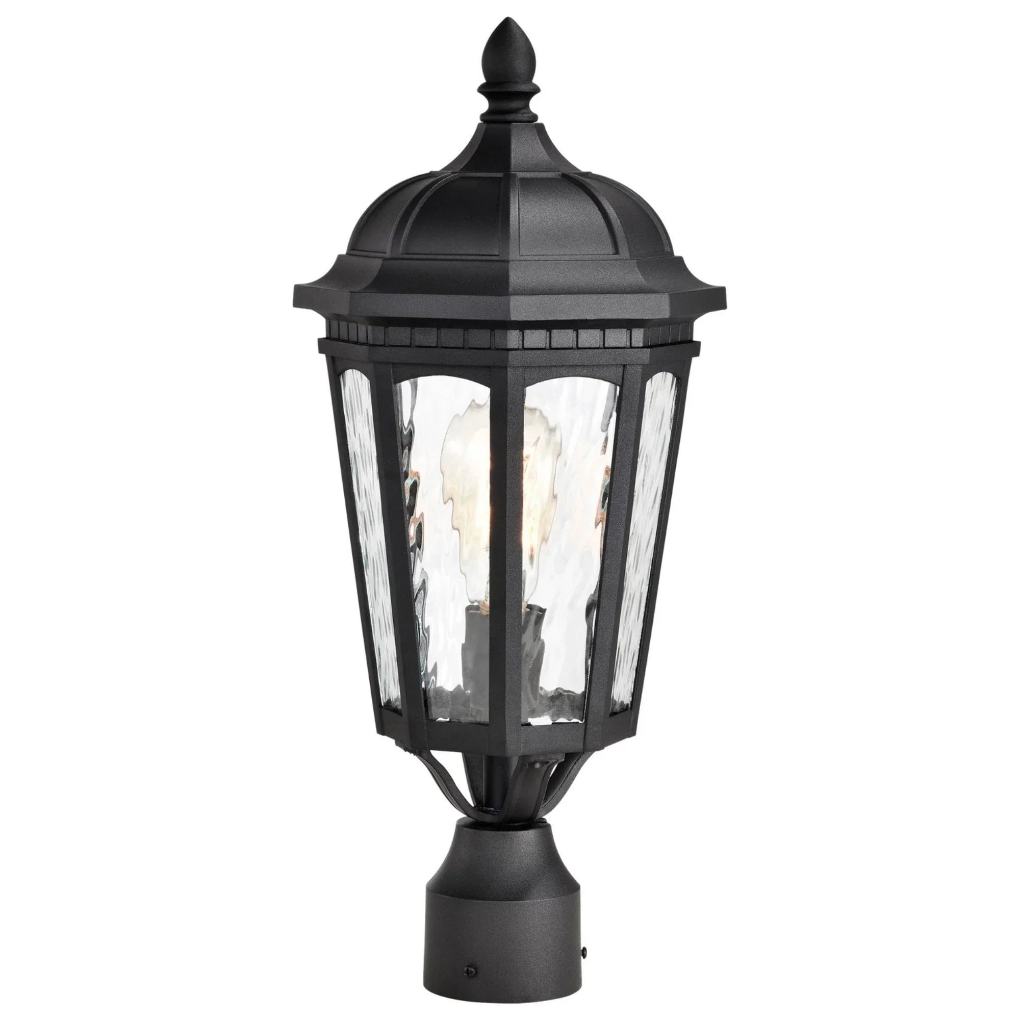 East River 20" Lamp Post, Matte Black Finish - Bees Lighting