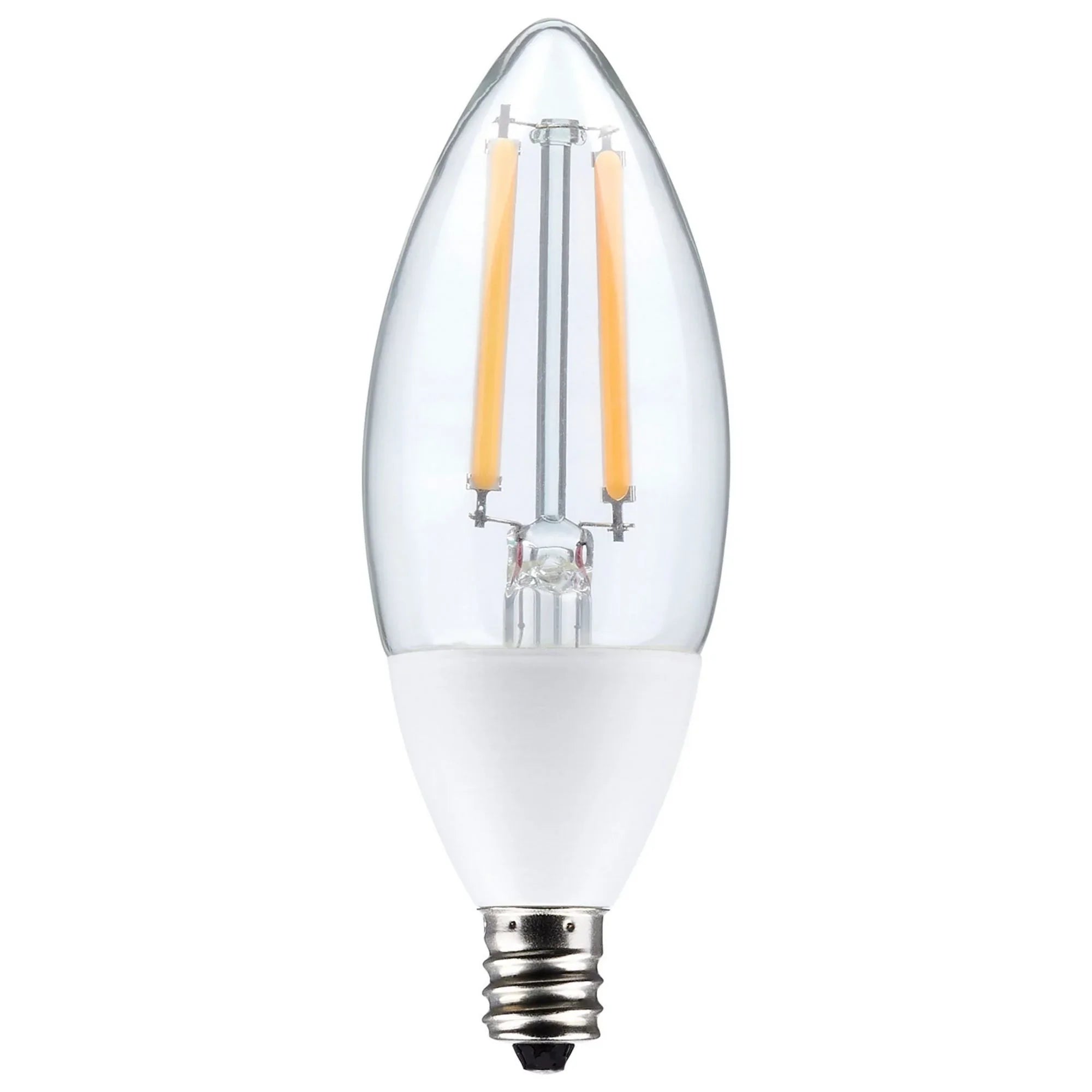 Dusk To Dawn B11 Candle Filament LED Bulb, 5W, 500lm, 2700K, E12 Candelabra Base, With Photocell - Bees Lighting