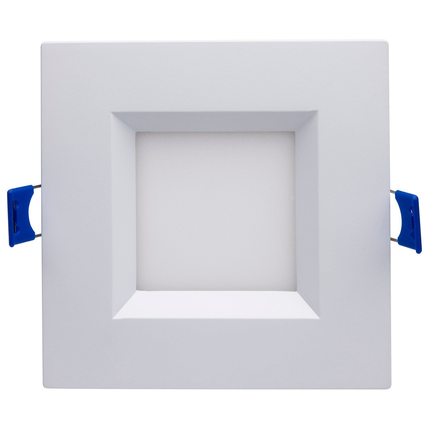 Slim Fit 4" Square Canless LED Recessed Light, 750 Lm, 5-CCT, White Baffle Trim