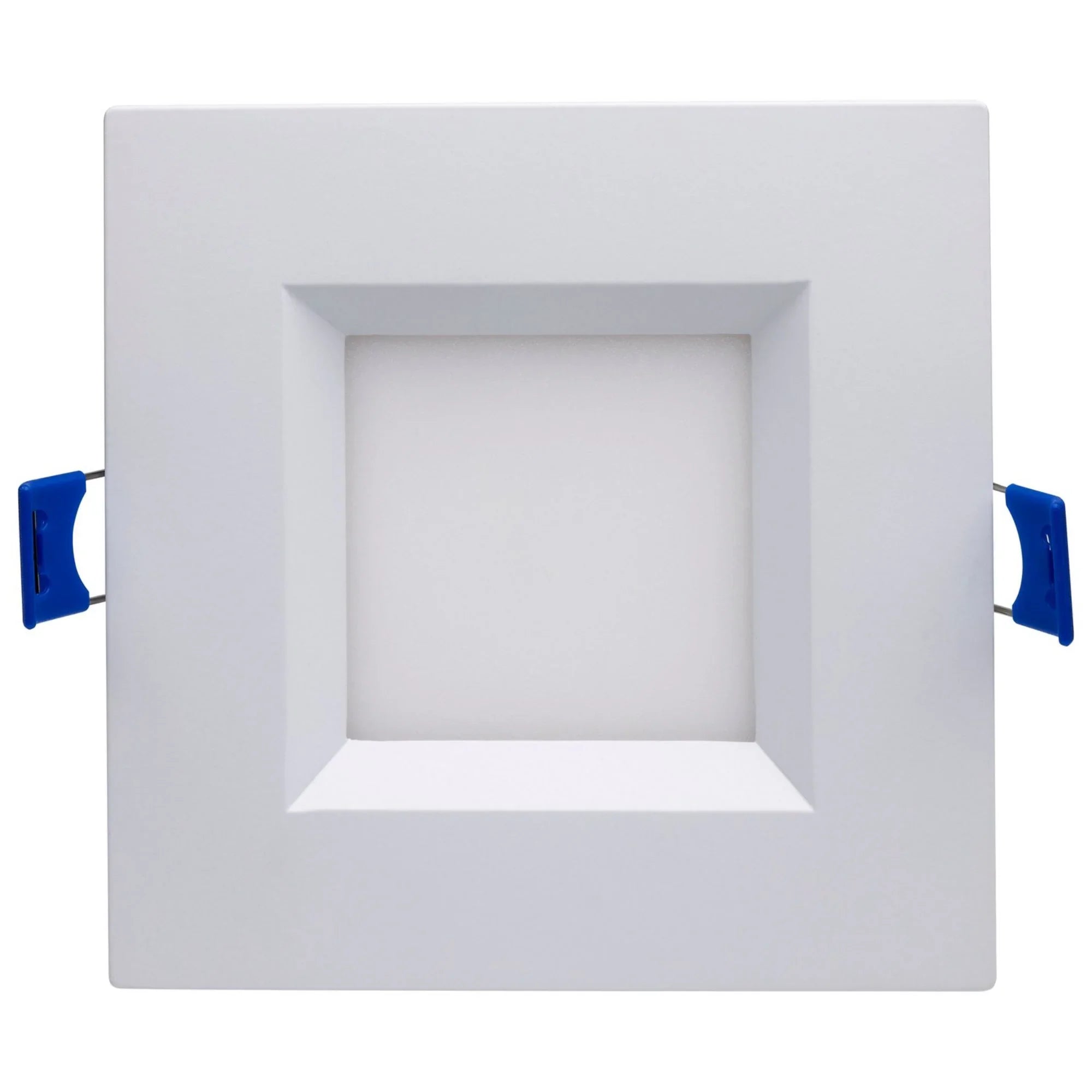 Slim Fit 4" Square Canless LED Recessed Light, 750 Lm, 5-CCT, White Baffle Trim - Bees Lighting