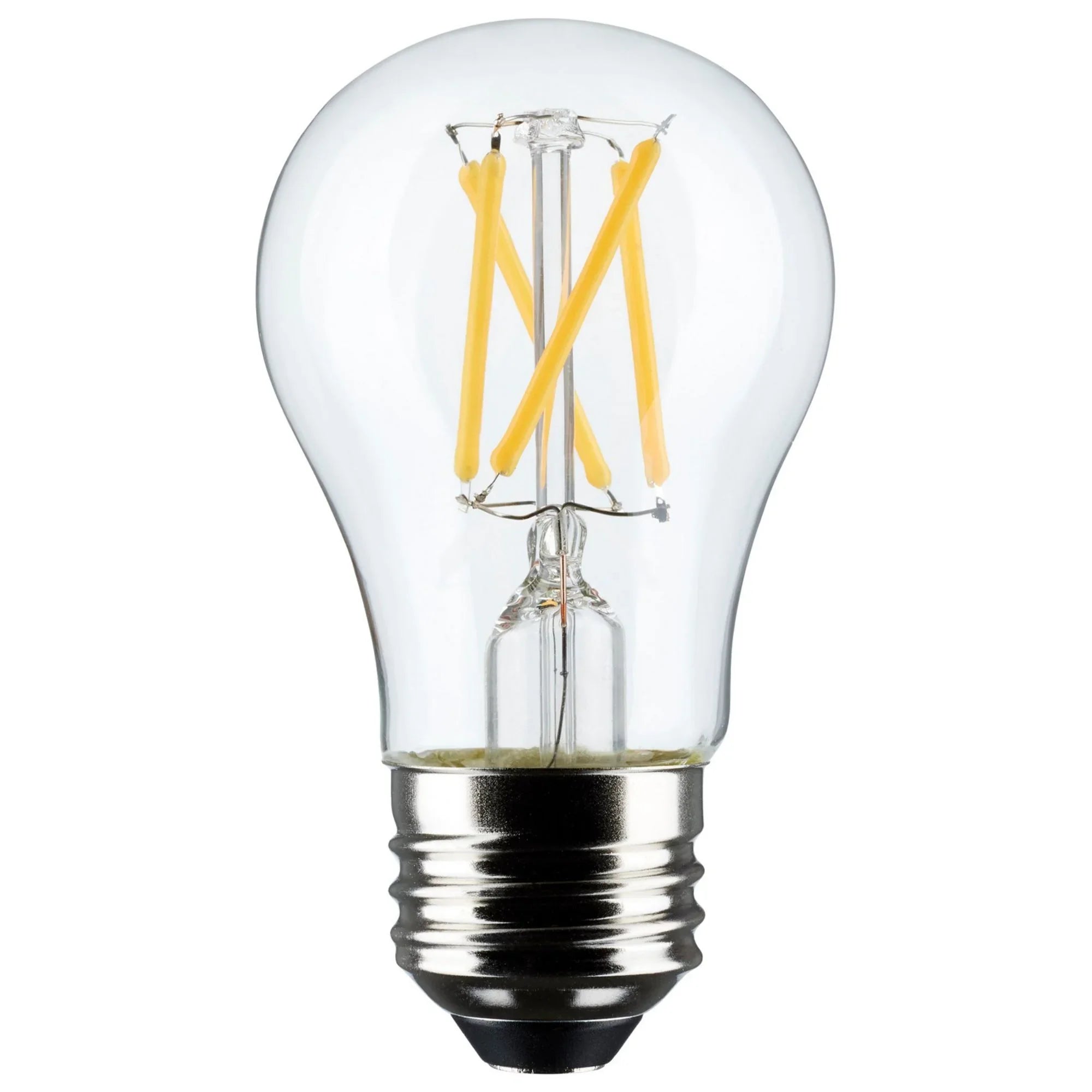 A15 LED Filament Bulb, 6 Watts, 450 Lumens, 2700K, E26 Medium Base, Clear Finish, Pack of 2 - Bees Lighting