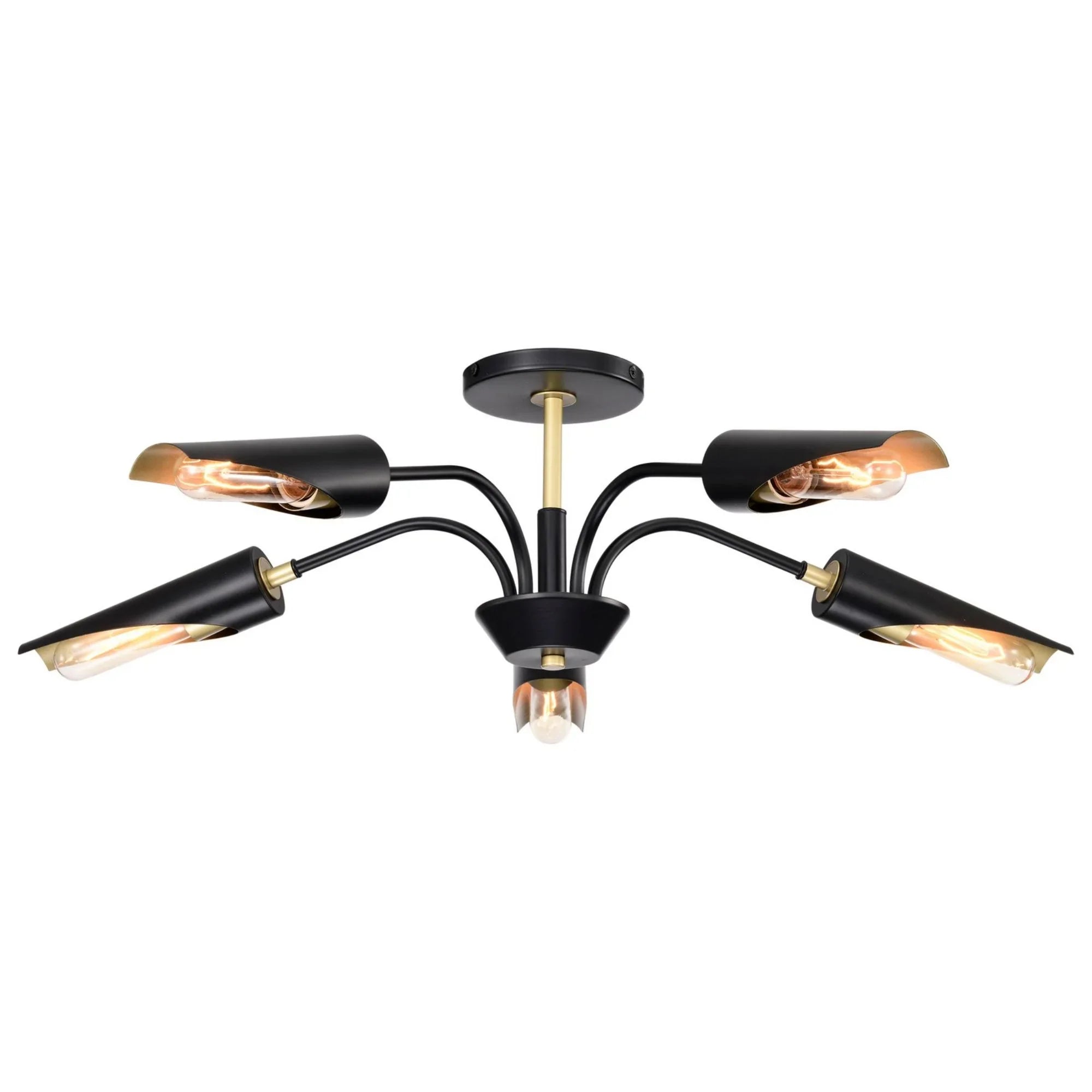 Marc 29" 5 lights Chandelier, Matte Black Finish - Bees Lighting