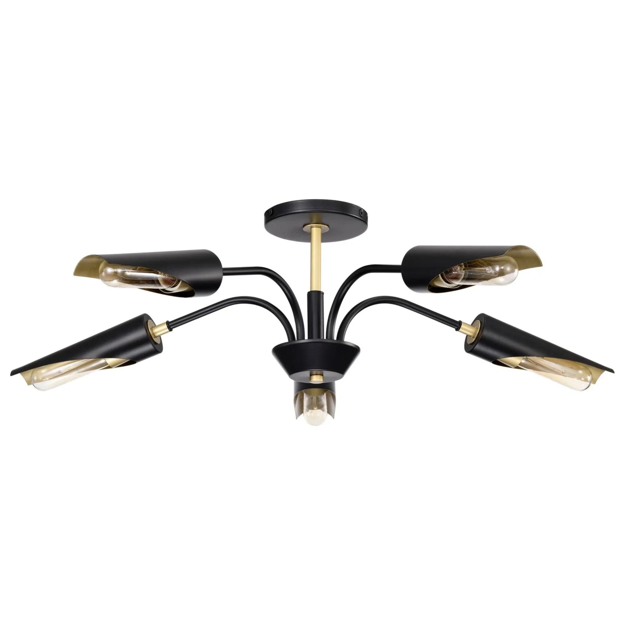 Marc 29" 5 lights Chandelier, Matte Black Finish - Bees Lighting