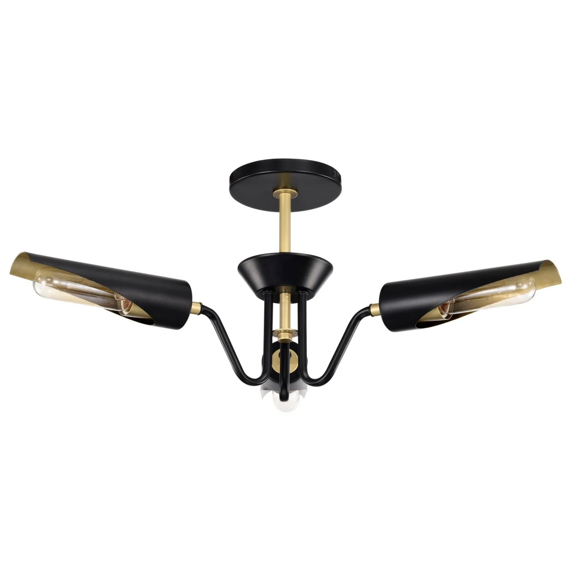 Marc 21" 2 lights Chandelier, Matte Black Finish - Bees Lighting