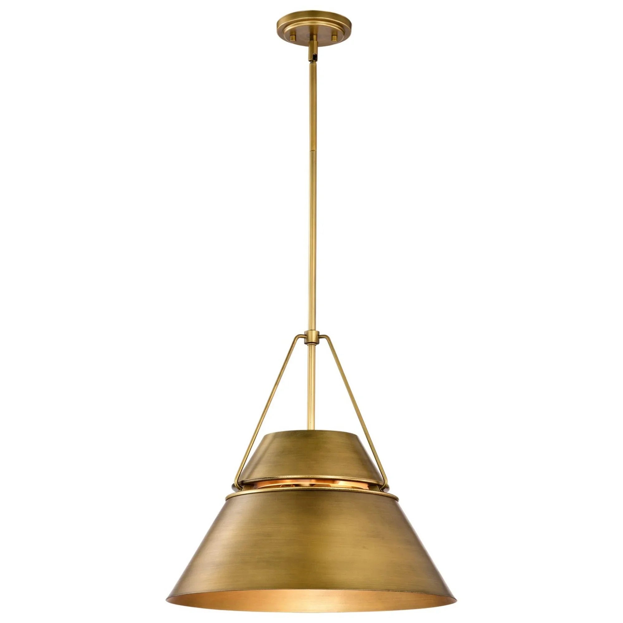 Adina 18" 3 lights Pendant, Natural Brass Finish - Bees Lighting