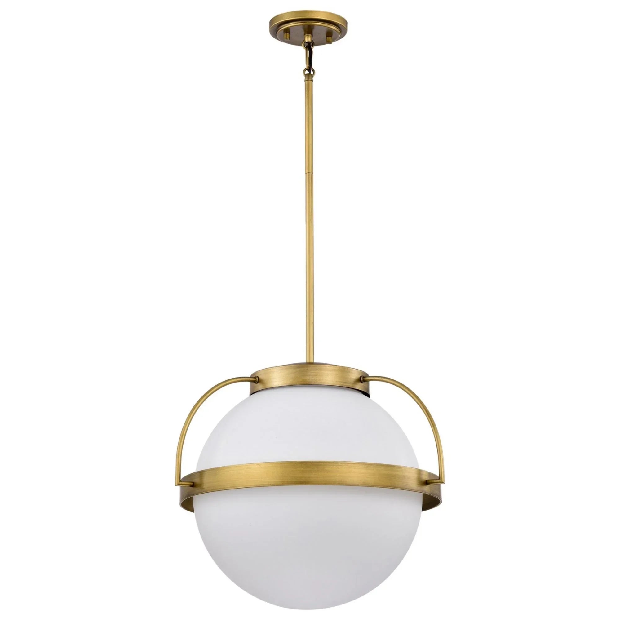 Lakeshore 1 Light Pendant Light, White Opal Glass - Bees Lighting