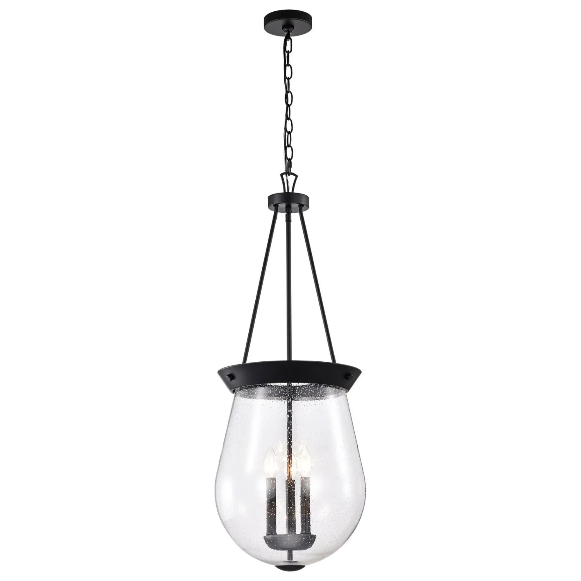 Boliver 14" 3 lights Pendant, Matte Black Finish - Bees Lighting