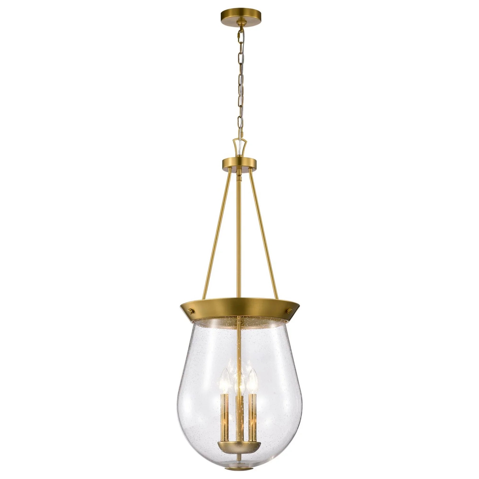 Boliver 14" 3 lights Pendant, Vintage Brass Finish - Bees Lighting