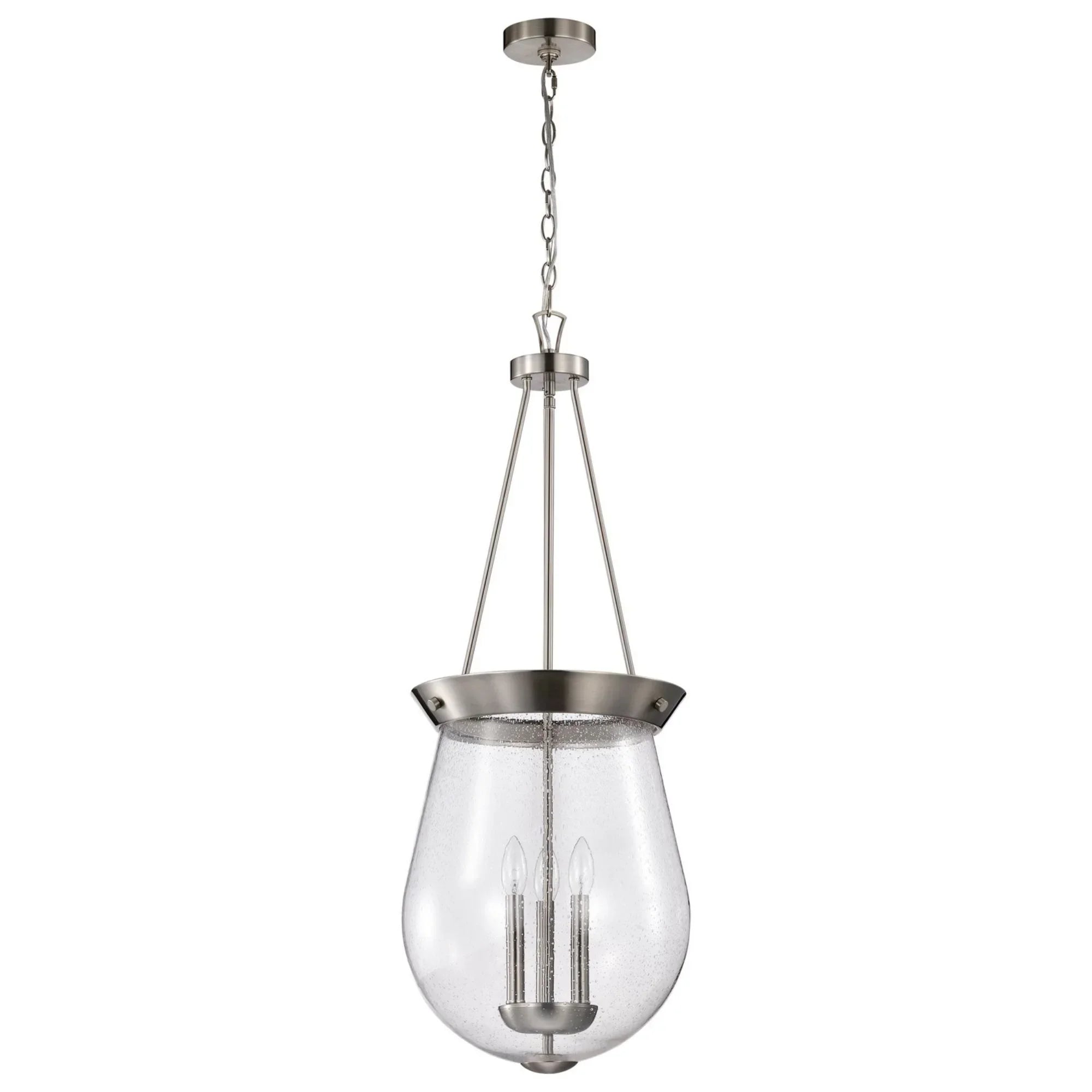 Boliver 3 Lights Pendant Light, Clear Seeded Glass - Bees Lighting