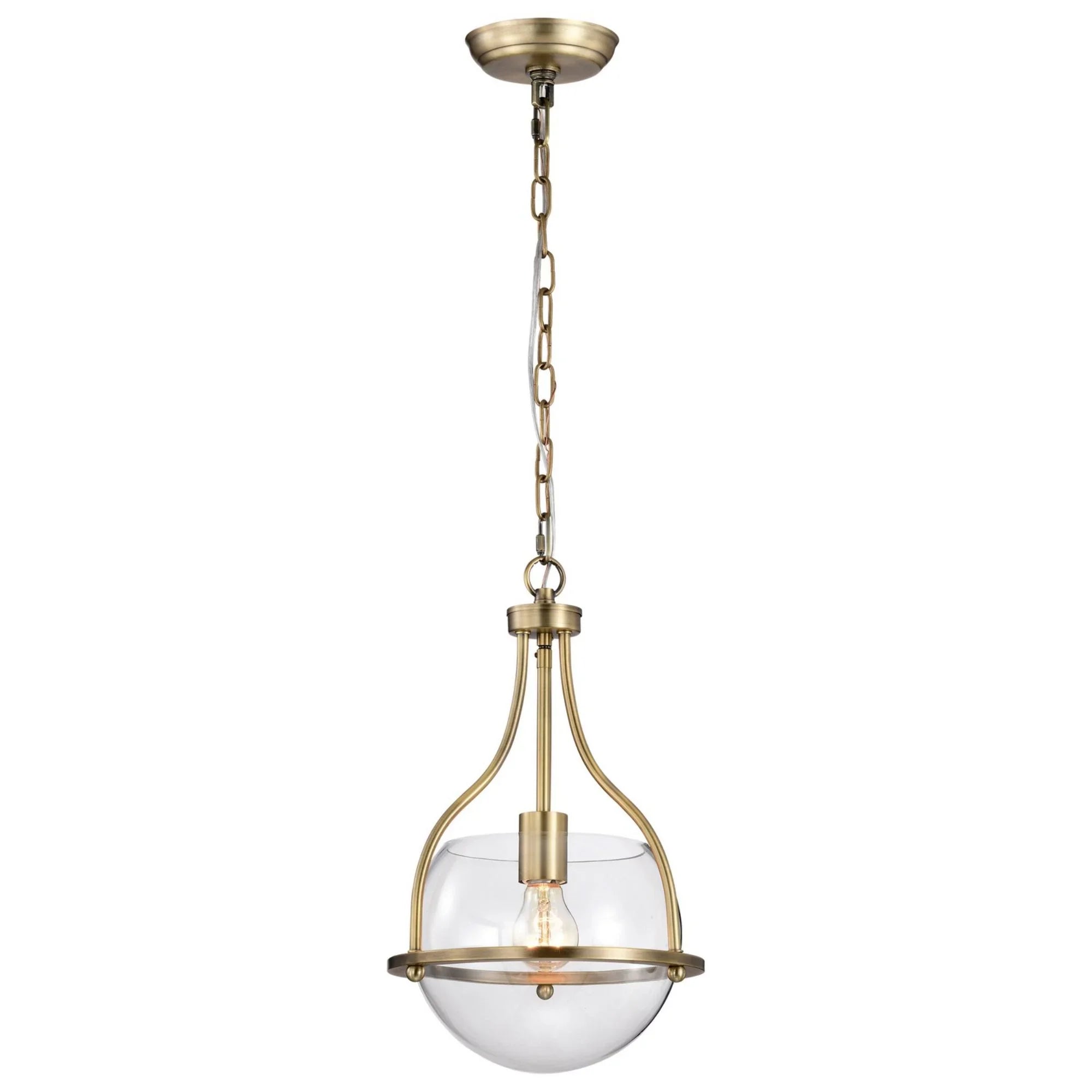 Amado 10" Pendant, Vintage Brass Finish - Bees Lighting