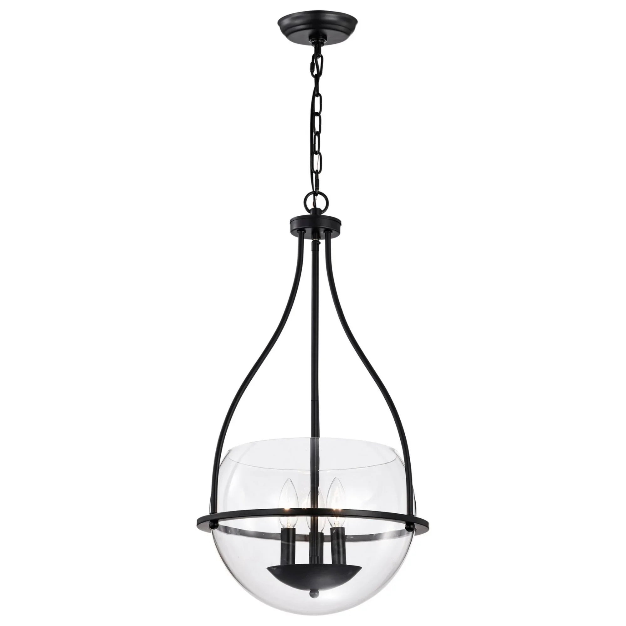 Amado 14" 3 lights Pendant, Matte Black Finish - Bees Lighting