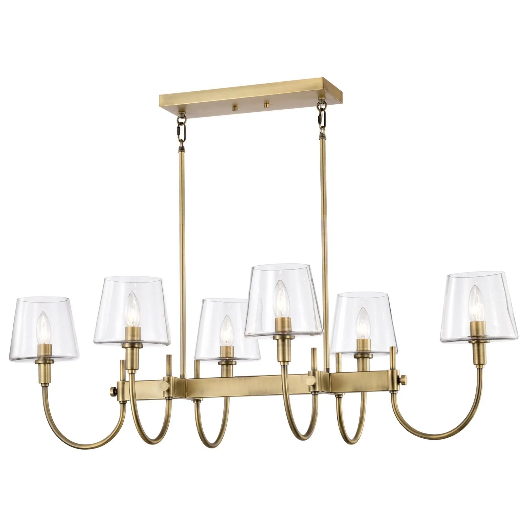 Brookside 42" 6 lights Pendant, Vintage Brass Finish - Bees Lighting