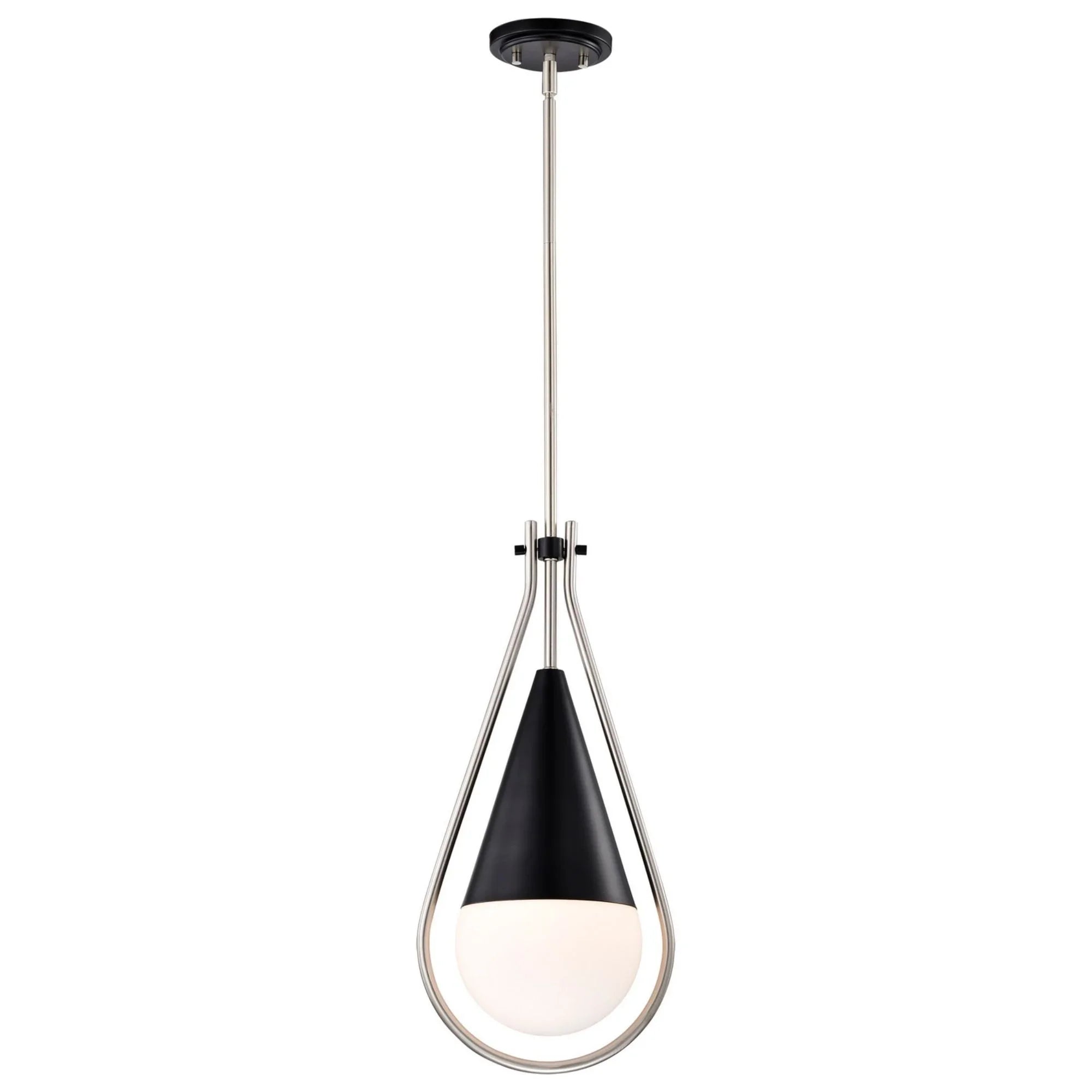 Admiral 10" Pendant, Matte Black and Brushed Nickel Finish - Bees Lighting
